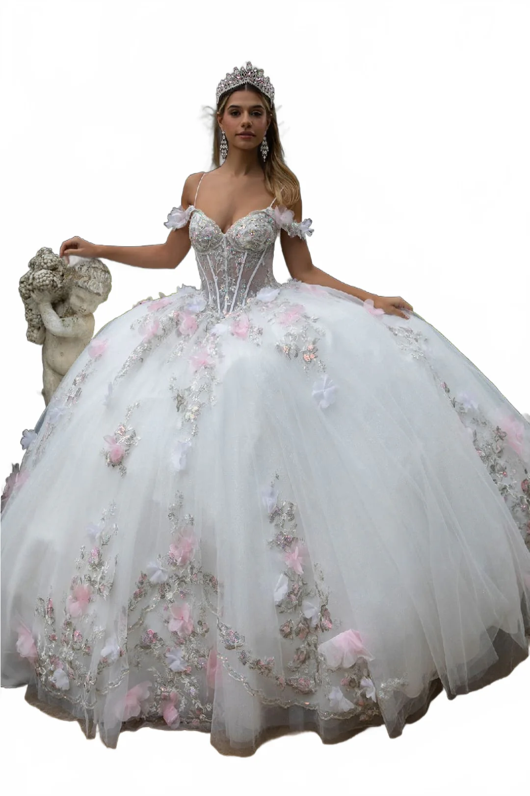 Pink And White Quinceanera Dresses | Ball Gown by GL3553 - Image 6