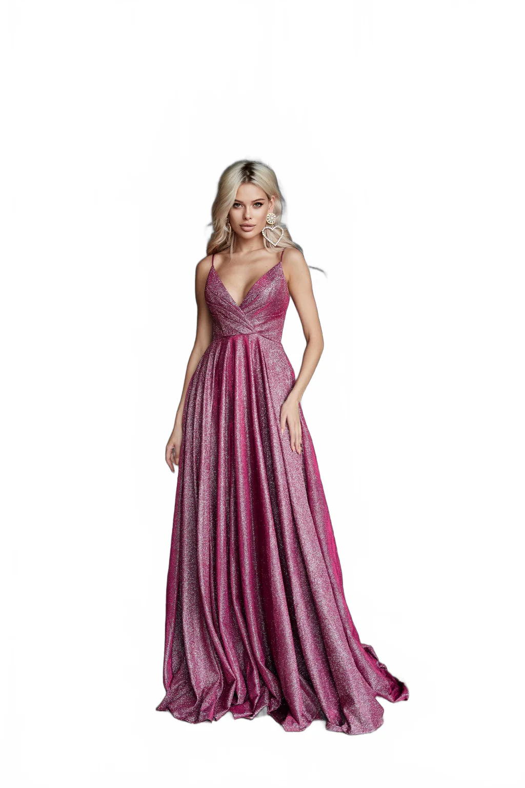 Tina Holly TW079 Prom Plunging Spaghetti Strap Pleated Polyester Dress - Image 12
