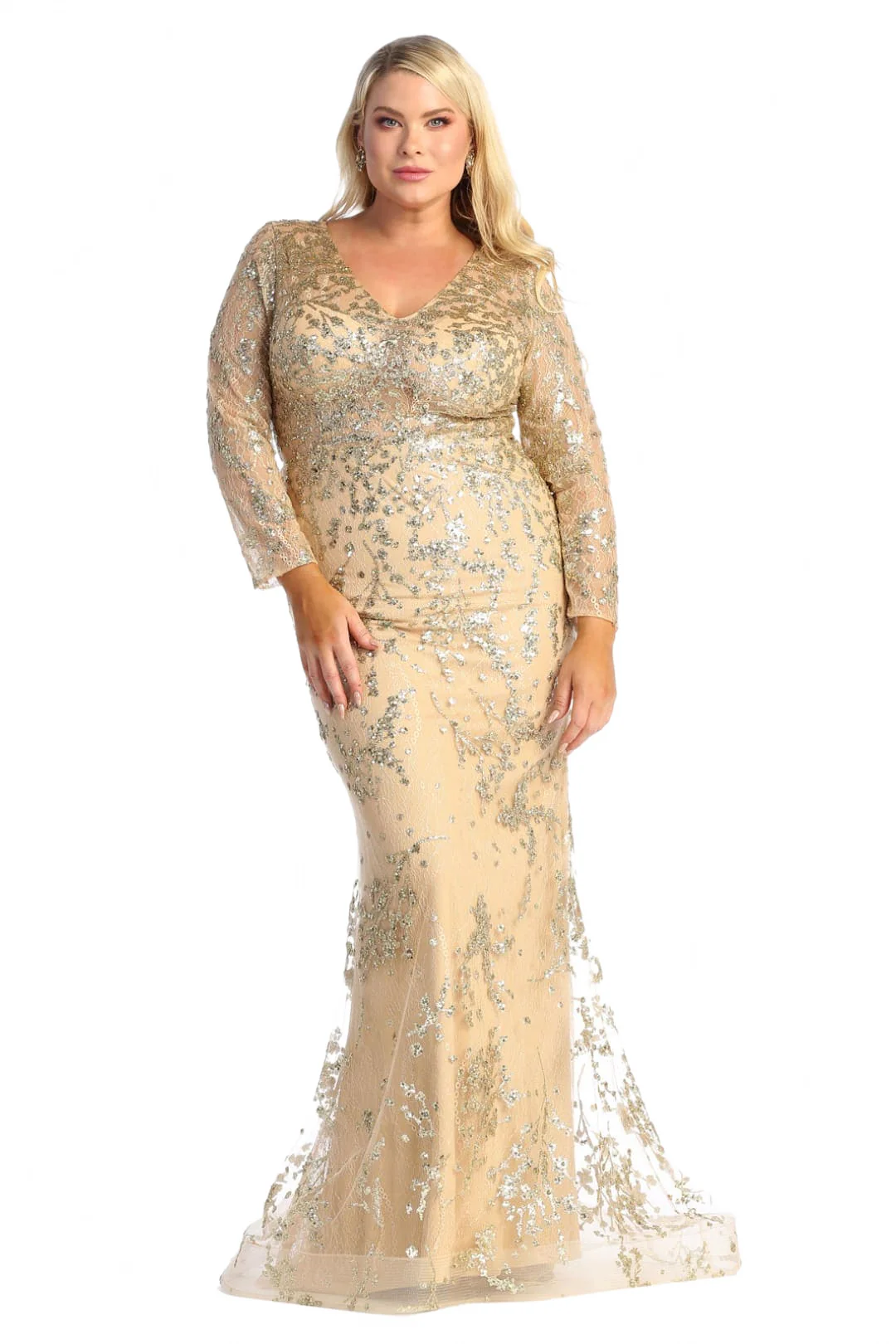 Plus Size Long Evening Gown Maxi Formal Dress for Women By May Queen MQ1850 - Image 13