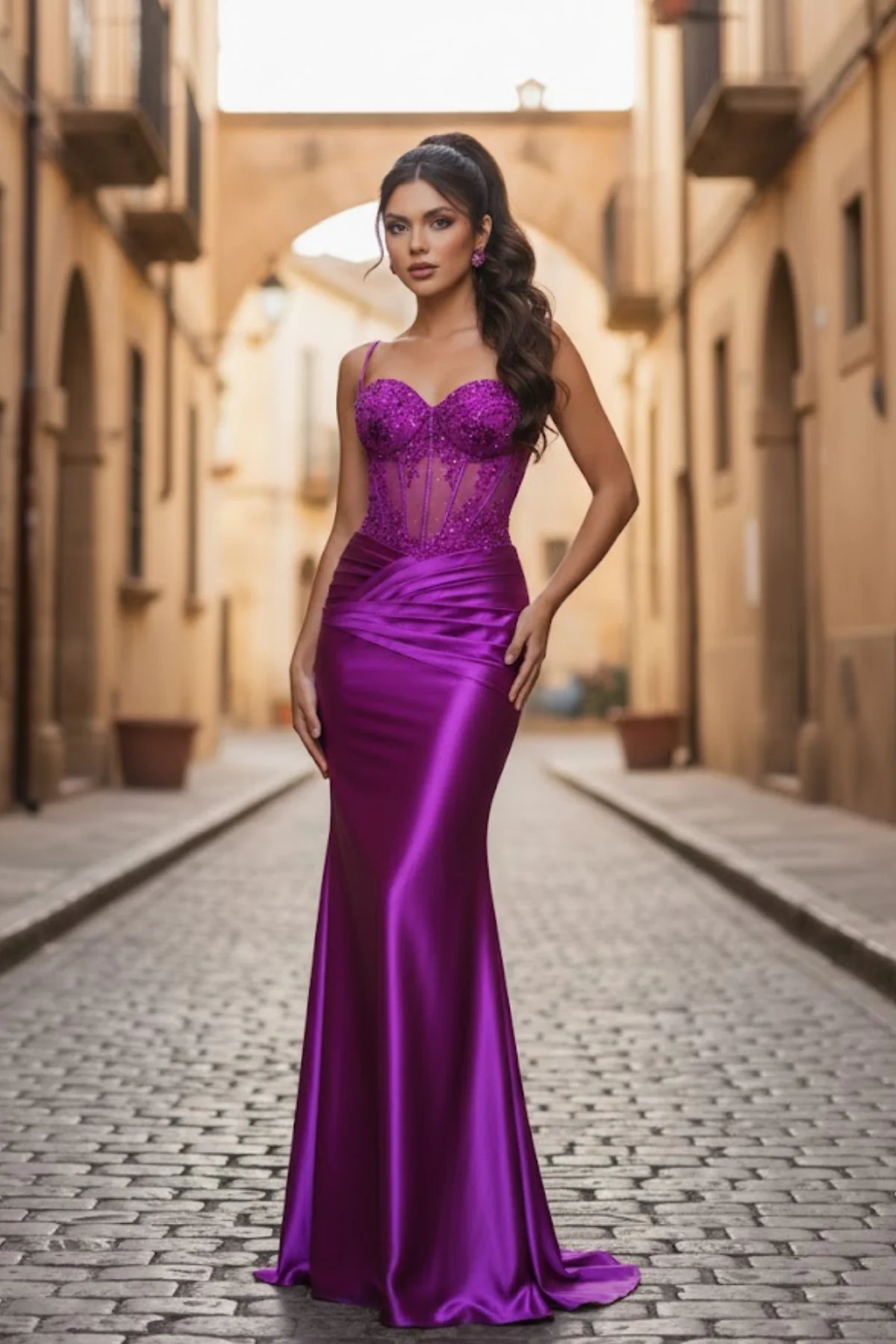 Plus Size Long Evening Gown Maxi Formal Dress for Women By May Queen MQ2139 - Image 3