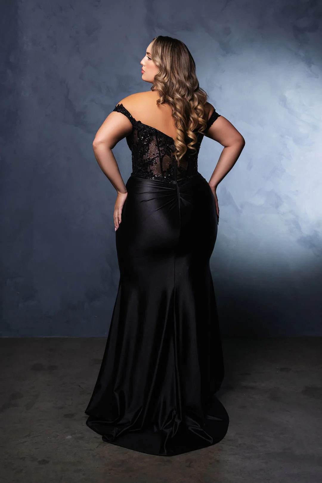 Plus Size Long Evening Gown Maxi Formal Dress for Women By May Queen MQ2141 - Image 2