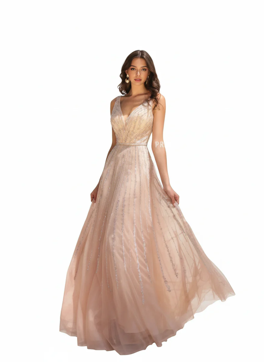 Primavera Couture 12116 A-Line Long Formal Beaded Prom Gown - Image 5