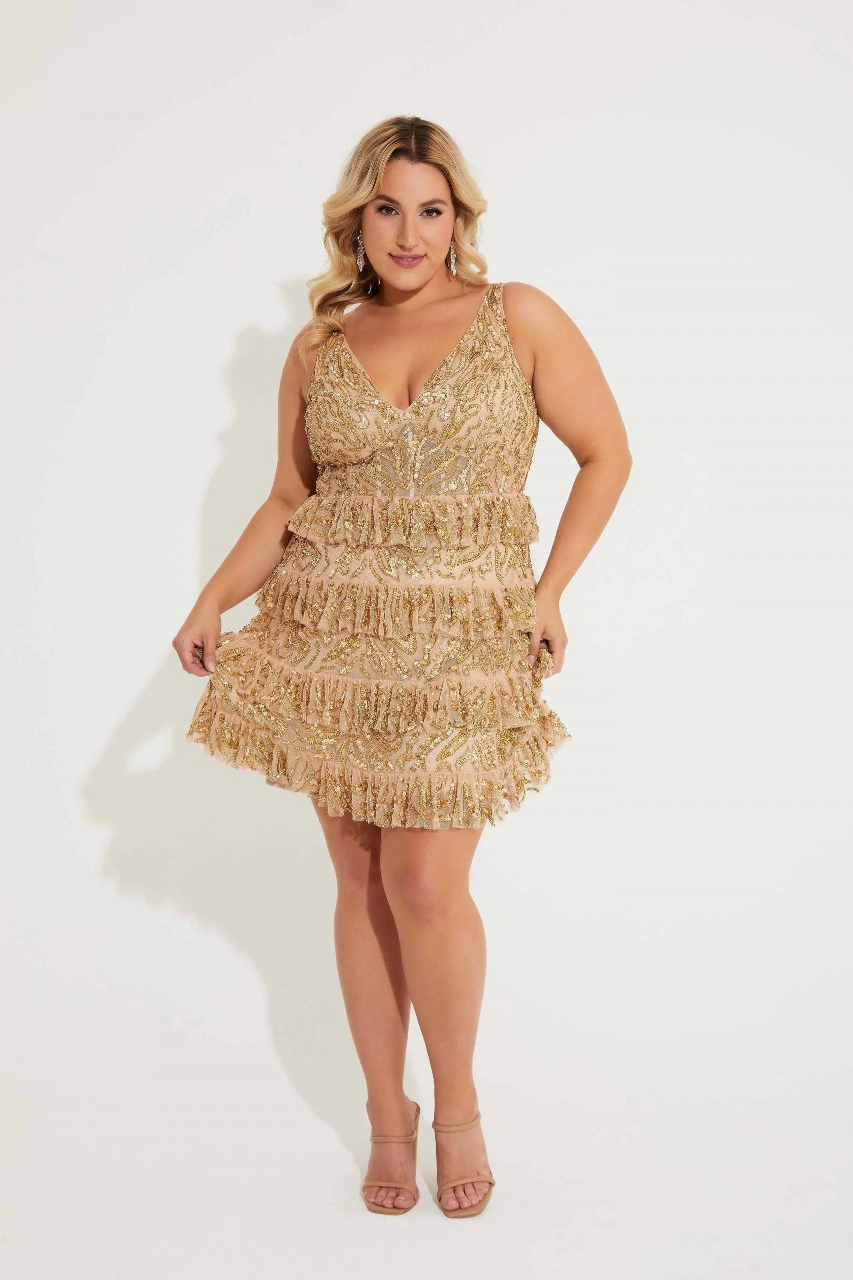 Primavera Couture 14063 Homecoming Plus Size Short Cocktail Sequin Dress - Image 7