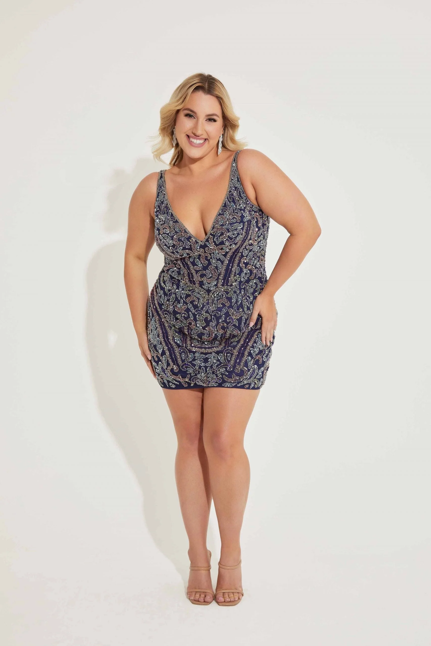 Primavera Couture 14065 Short Cocktail Fitted Plus Size Dress - Image 12