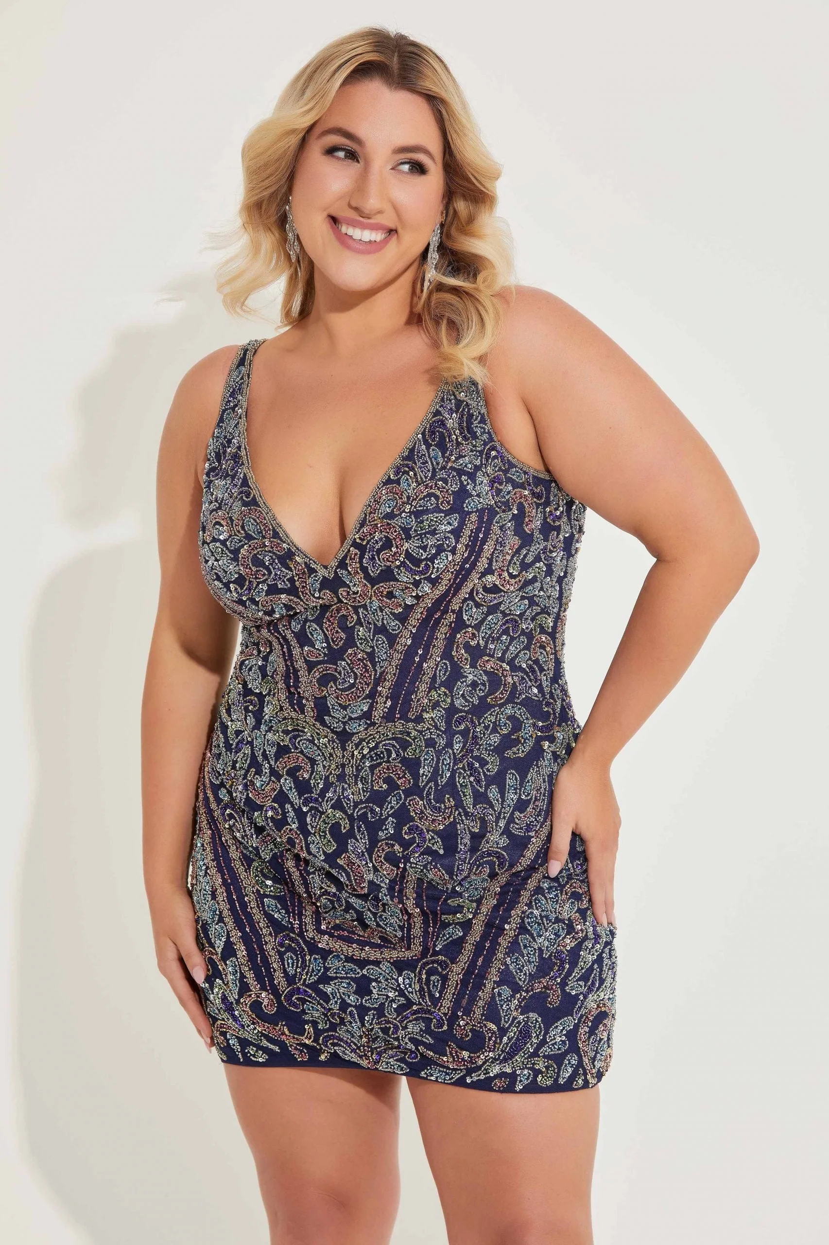 Primavera Couture 14065 Short Cocktail Fitted Plus Size Dress - Image 14