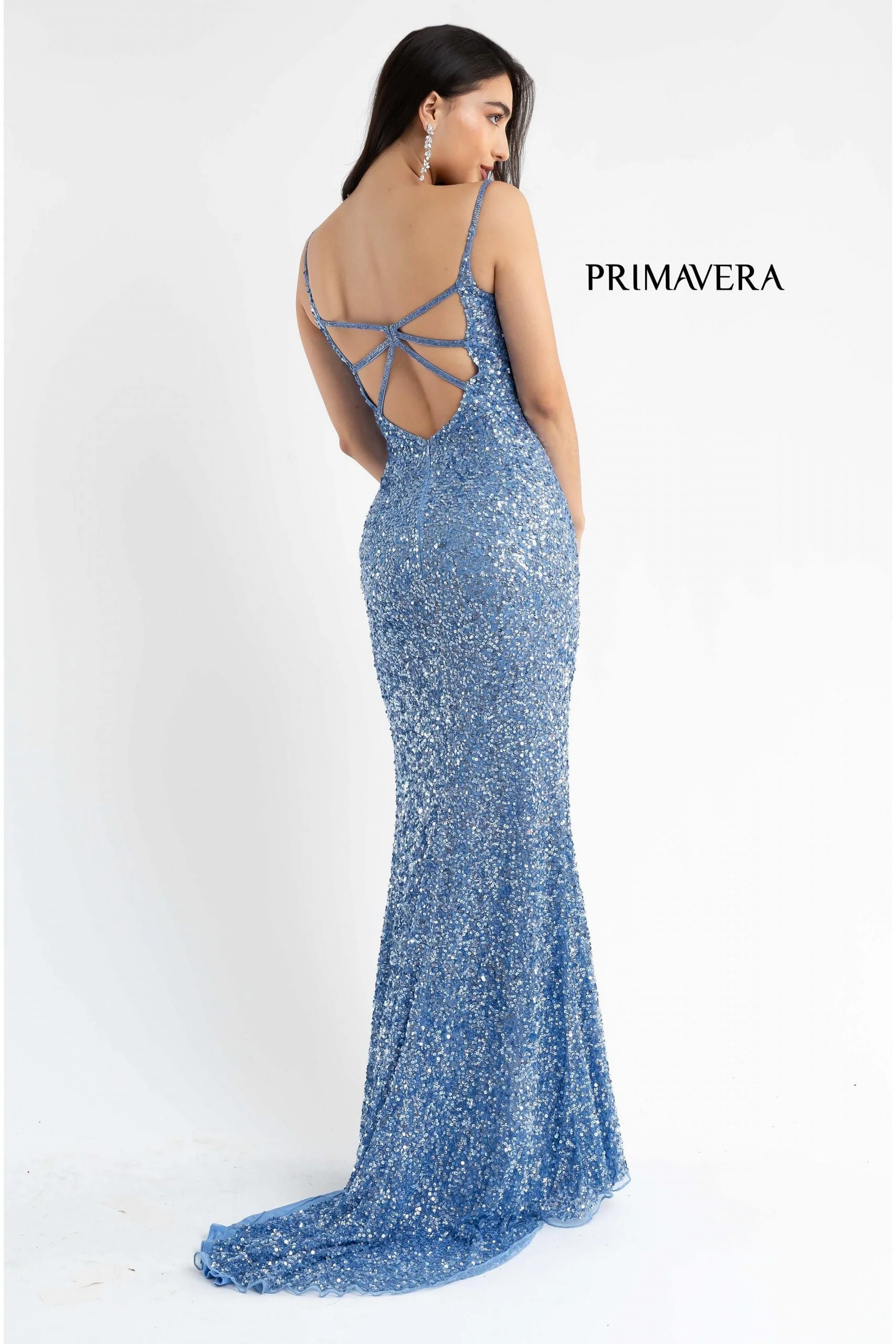 Primavera Couture 3792 Prom Fitted Long Formal Sequin Slit Dress - Image 6