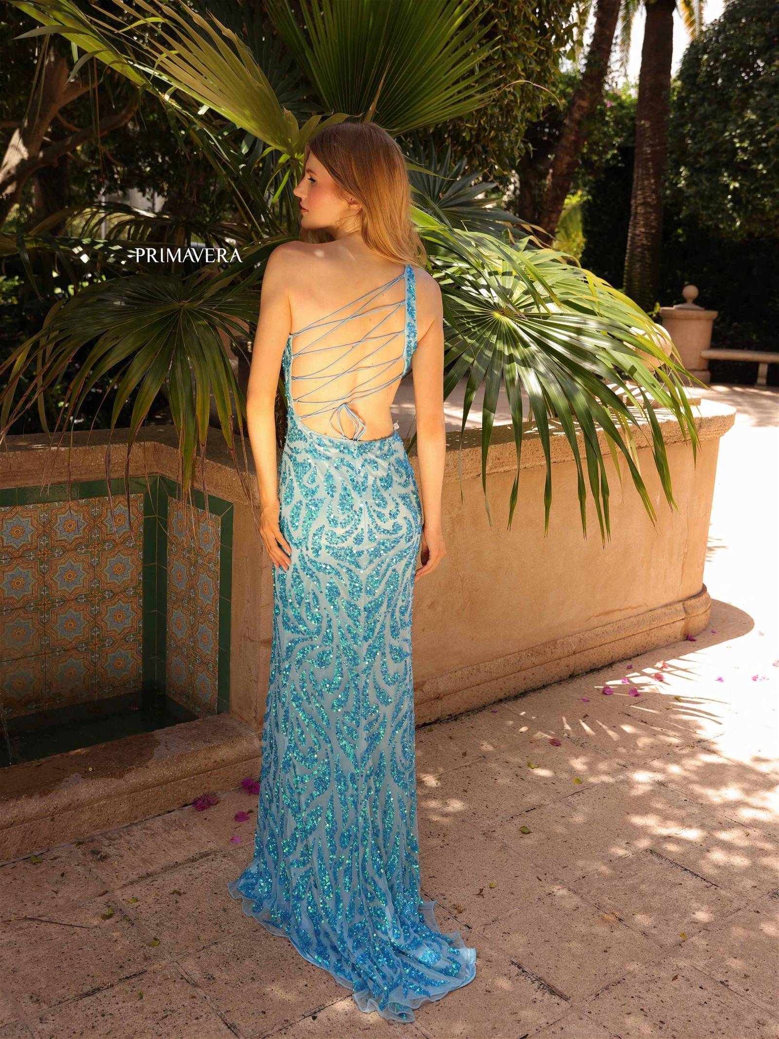 Primavera Couture 4191 Beaded Long Formal Sequin Prom Dress - Image 3
