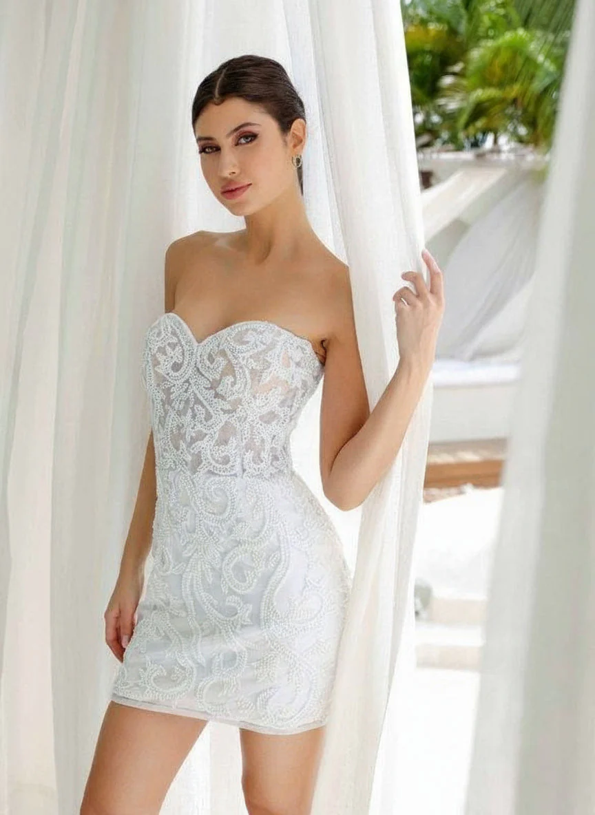 Primavera Couture 4227 Fitted Homecoming Beaded Short Cocktail Dress - Image 3