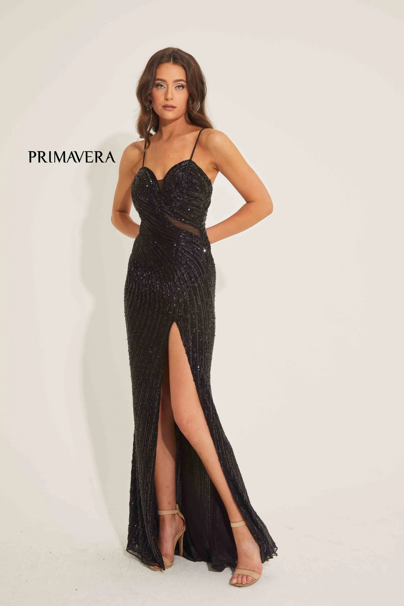 Primavera Couture 4327 Sequin Formal Long Slit Evening Prom Dress - Image 4