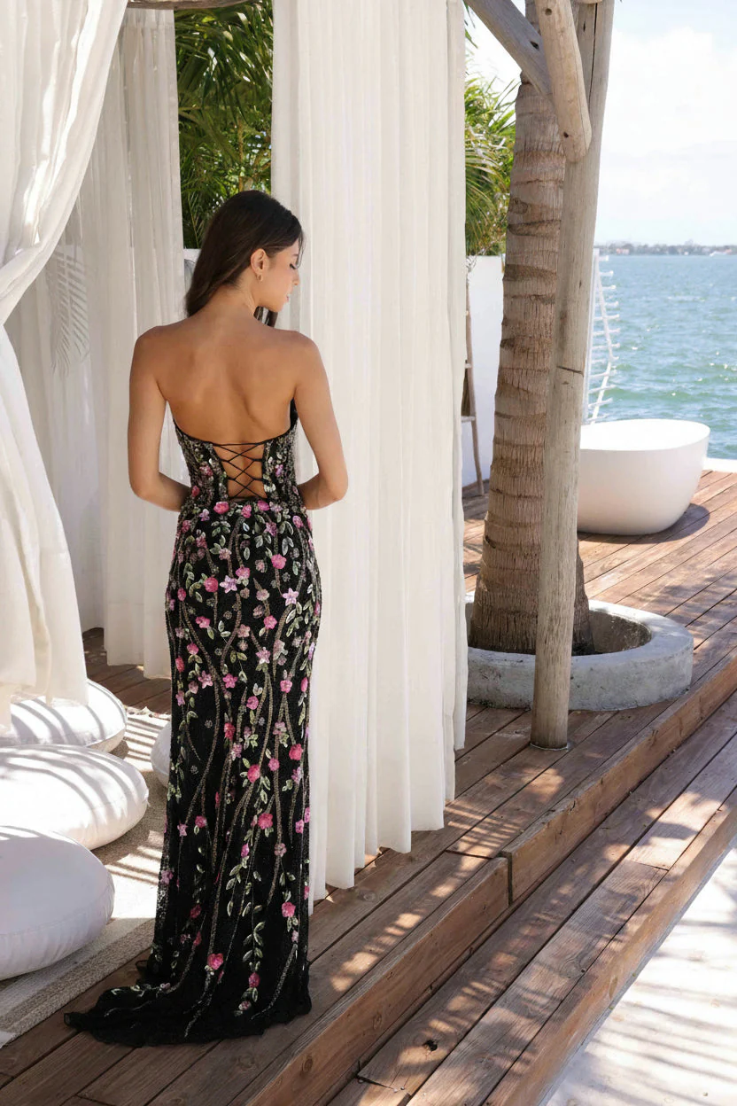 Primavera Couture 4380 Beaded Floral Prom Dress - Image 4