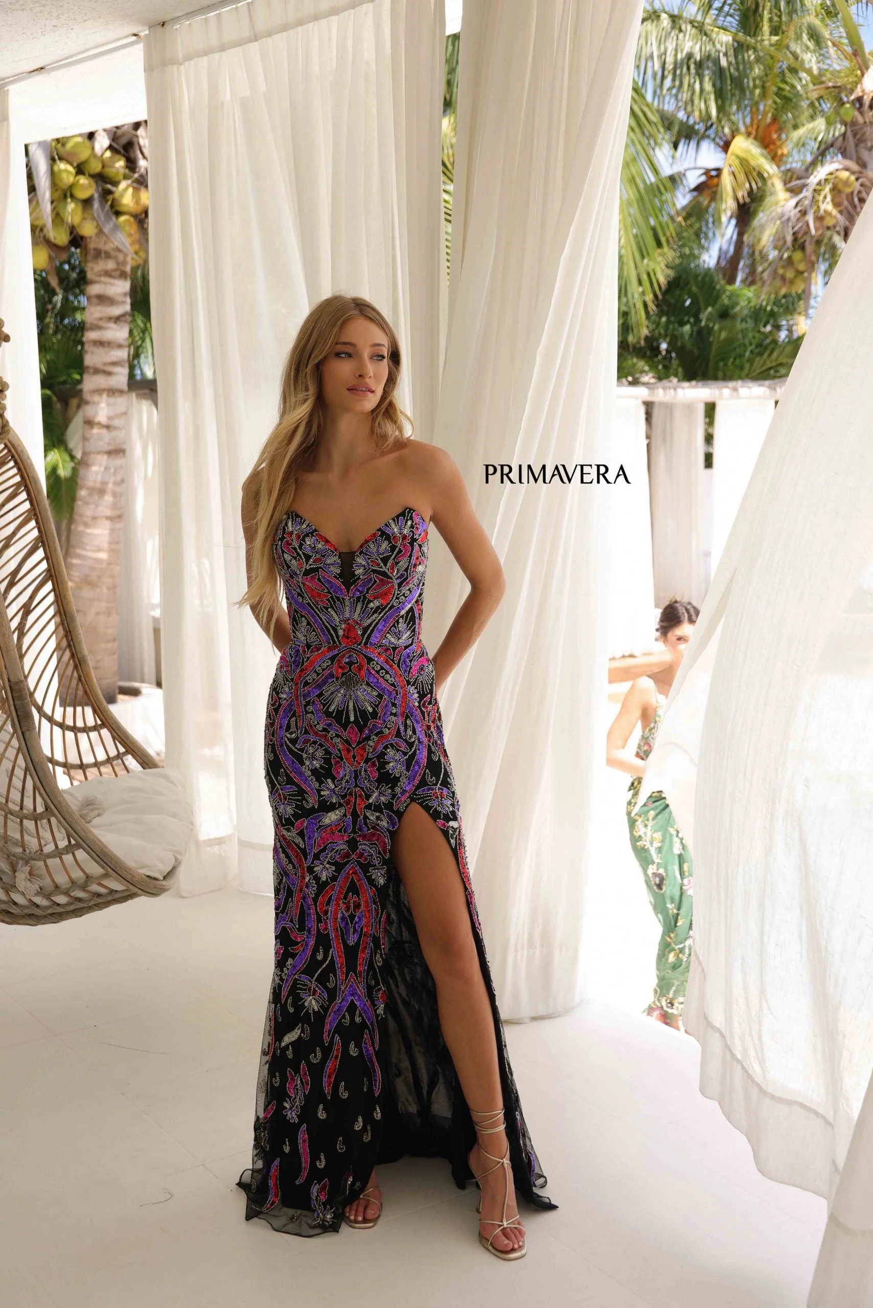 Primavera Couture 4387 Sequin Prom Long Formal Evening Dress - Image 5