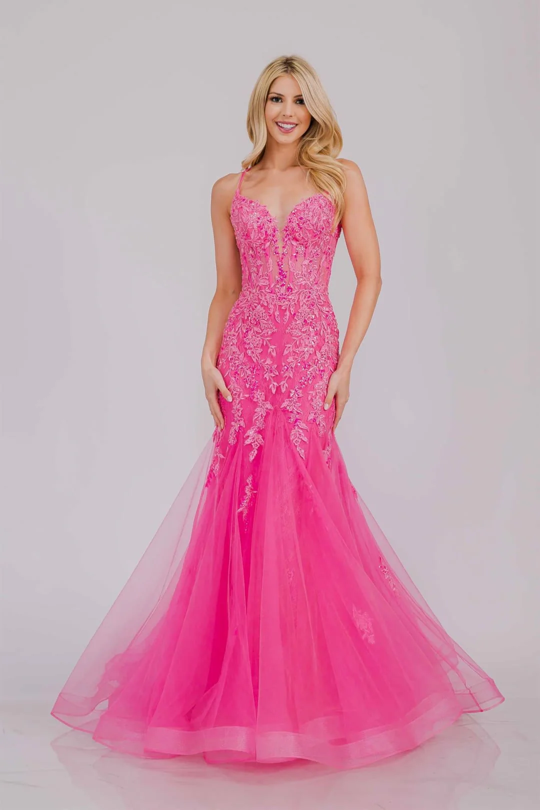 Prom Dress V-Neck Beaded Mermaid Formal Gown By Amelia Couture 2120 - Image 6