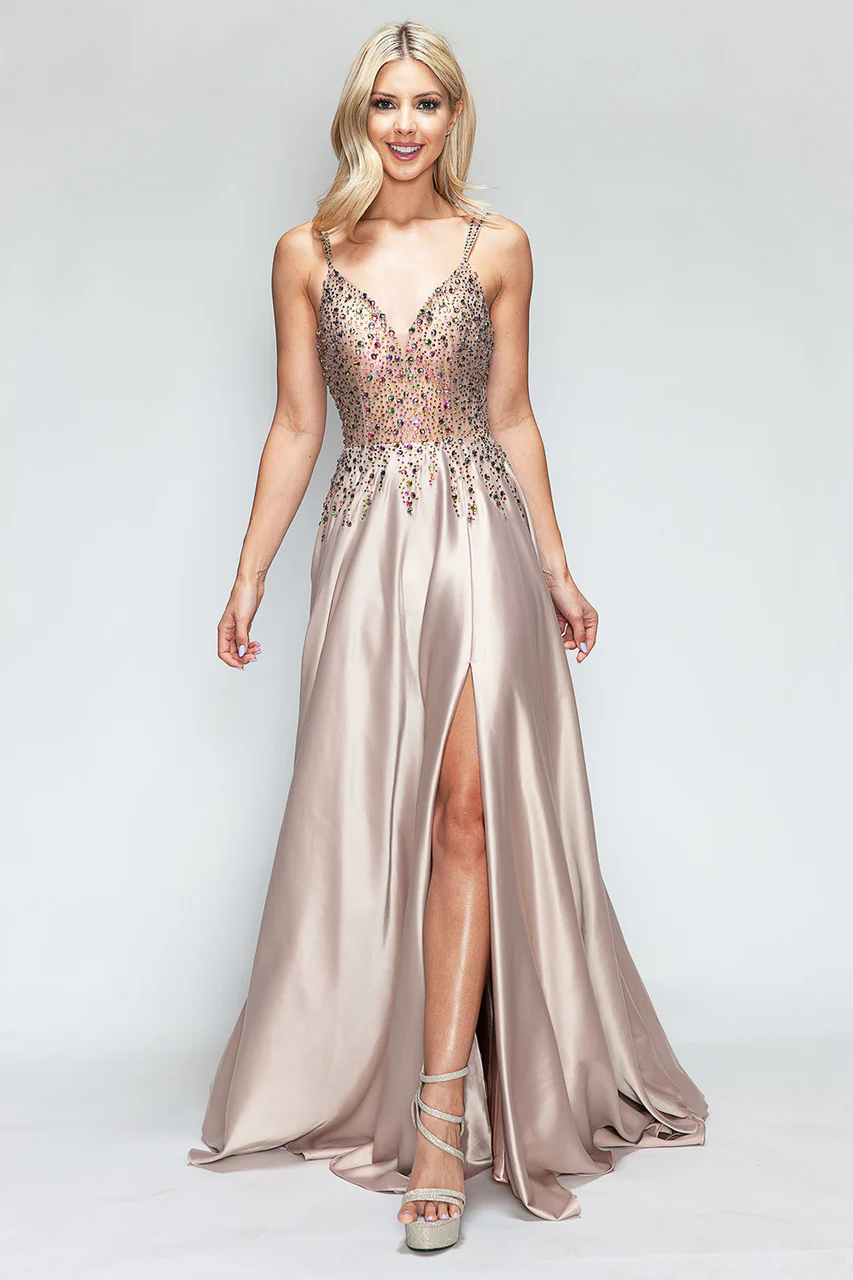 Prom Dress V-Neck Spaghetti Strap A-Line Formal Gown By Lenovia 8331-New Collection - Image 10