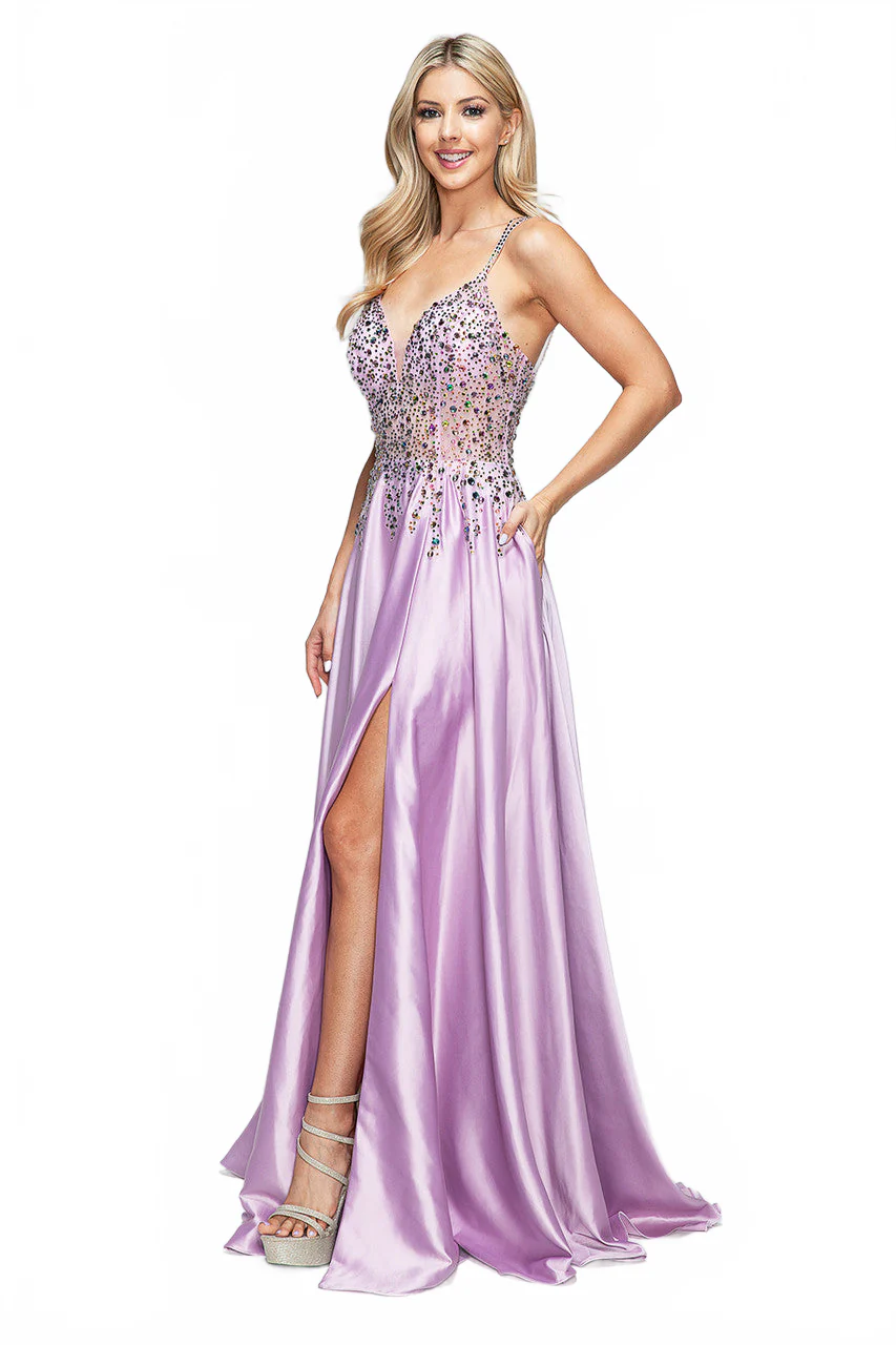 Prom Dress V-Neck Spaghetti Strap A-Line Formal Gown By Lenovia 8331-New Collection - Image 14