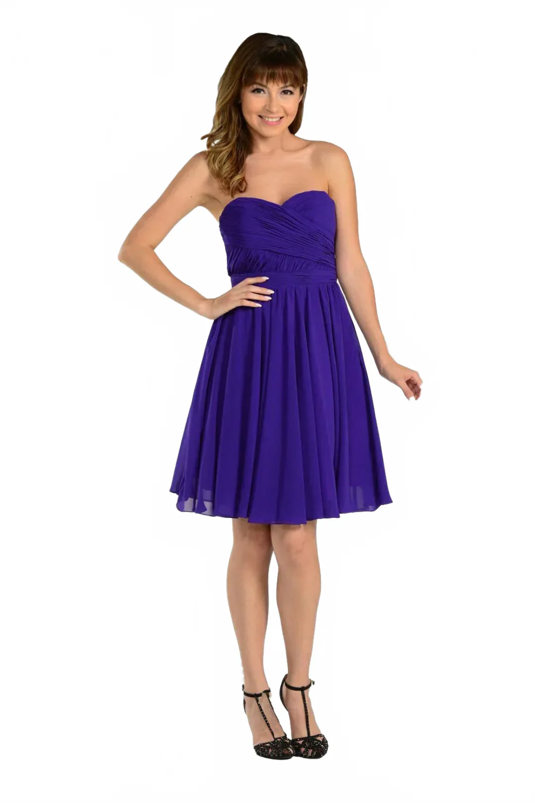 Purple Bridesmaid Dresses - Inexpensive 6744 Ruched Strapless - Image 3