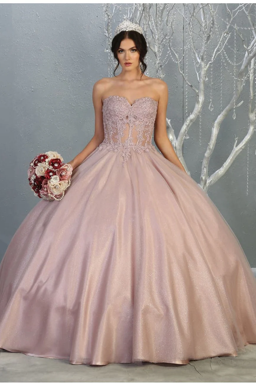 Quinceanera Dress Ball Gown Bolero Glitter Style - Image 11