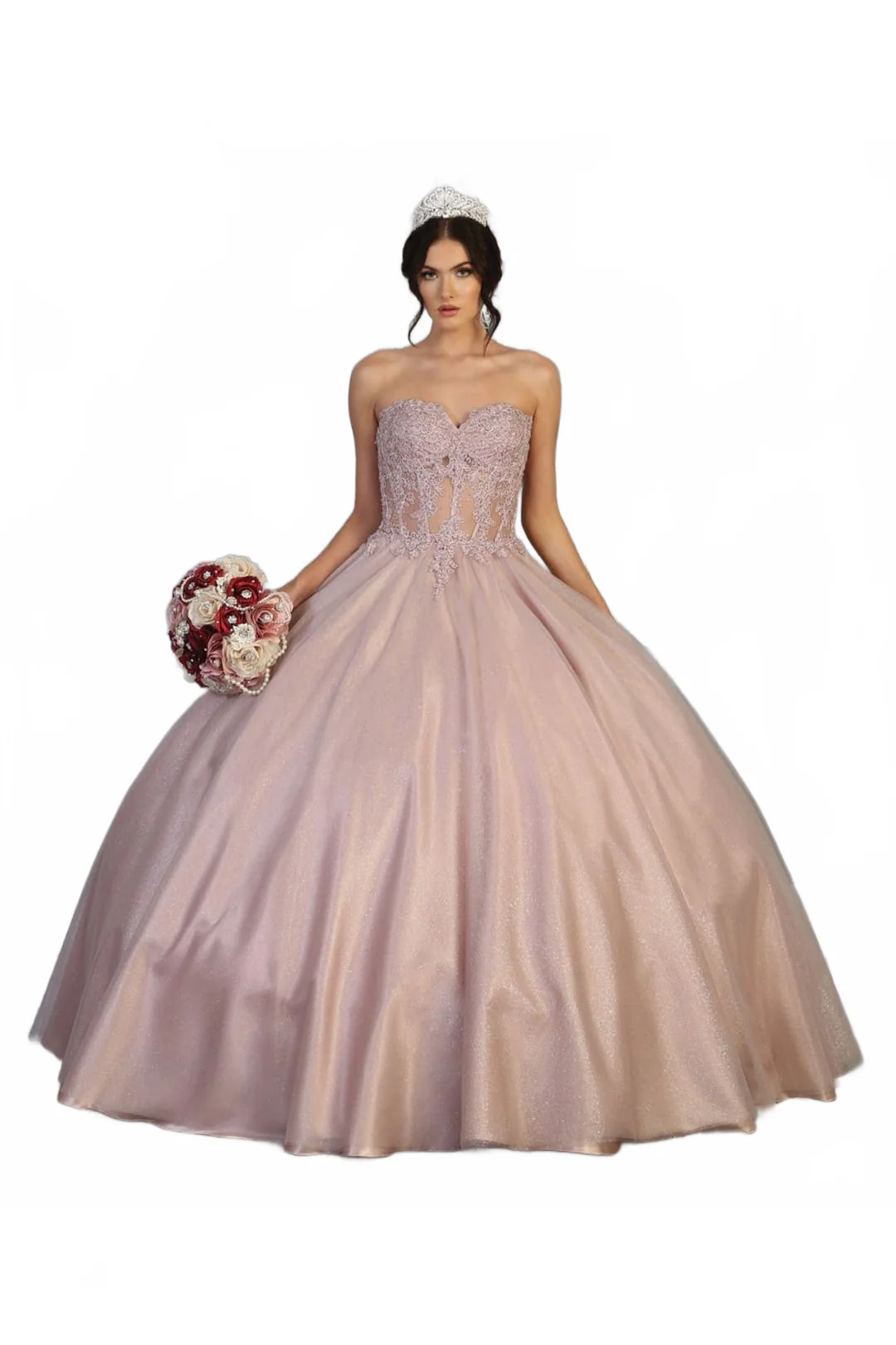 Quinceanera Dress Ball Gown Bolero Glitter Style - Image 17