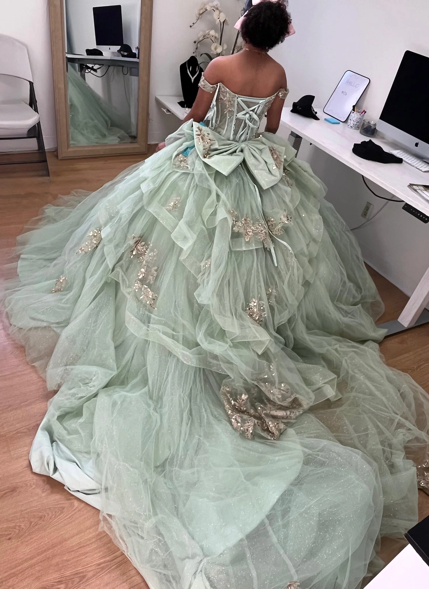 Quinceanera Dress Sweetheart Ruffles Sequin Prom Gown By Layla K LK272 - Image 11