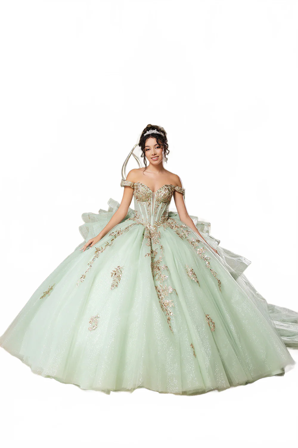 Quinceanera Dress Sweetheart Ruffles Sequin Prom Gown By Layla K LK272 - Image 15