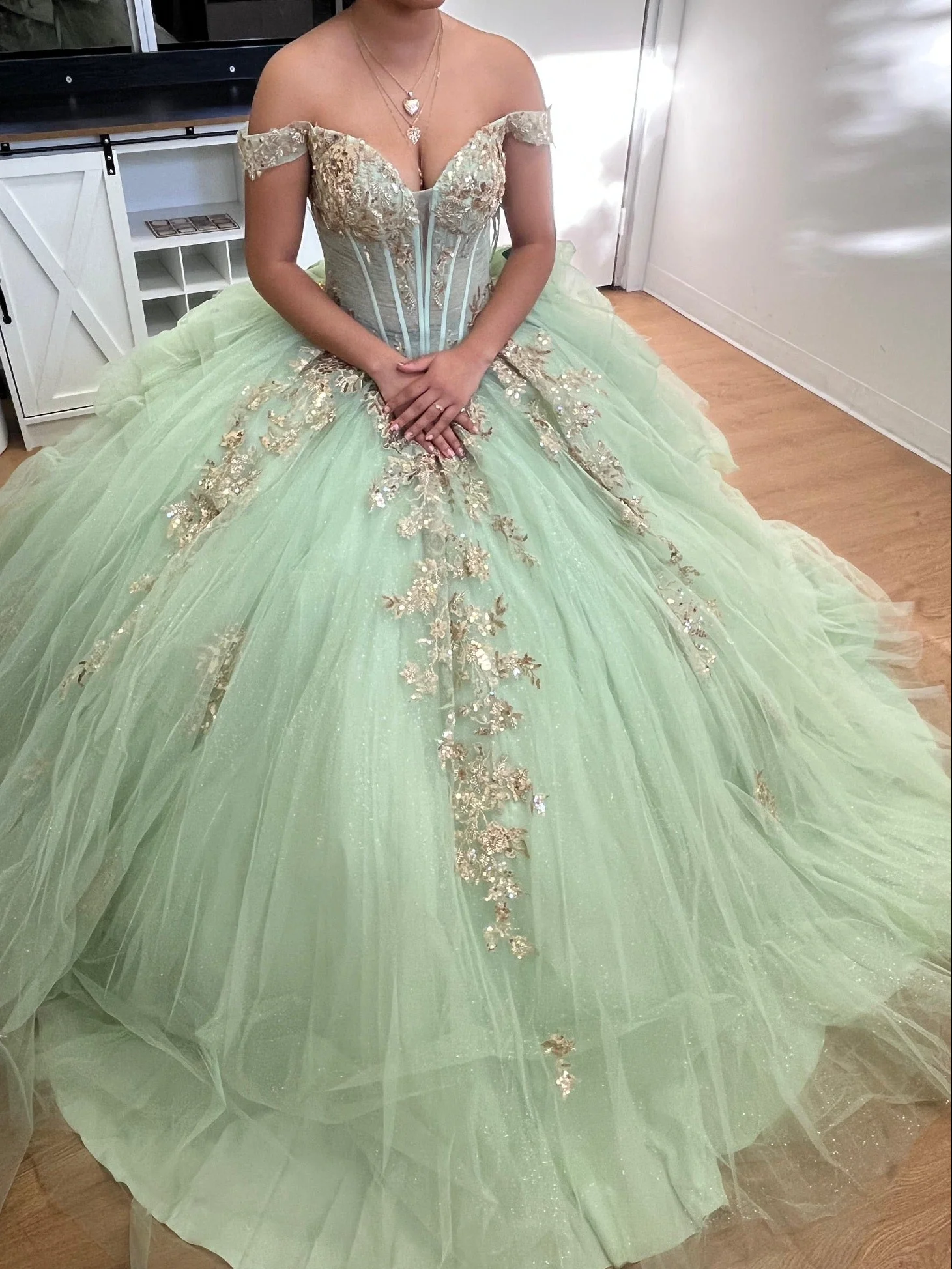 Quinceanera Dress Sweetheart Ruffles Sequin Prom Gown By Layla K LK272 - Image 9