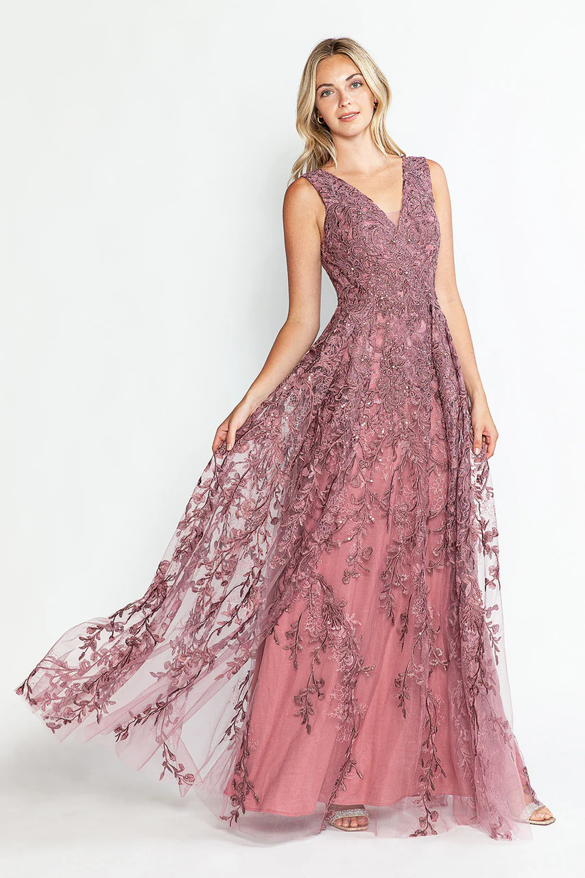Formal Dress Long V-Neck Sleeveless A-Line Gown By Lenovia 8337-New Collection - Image 12