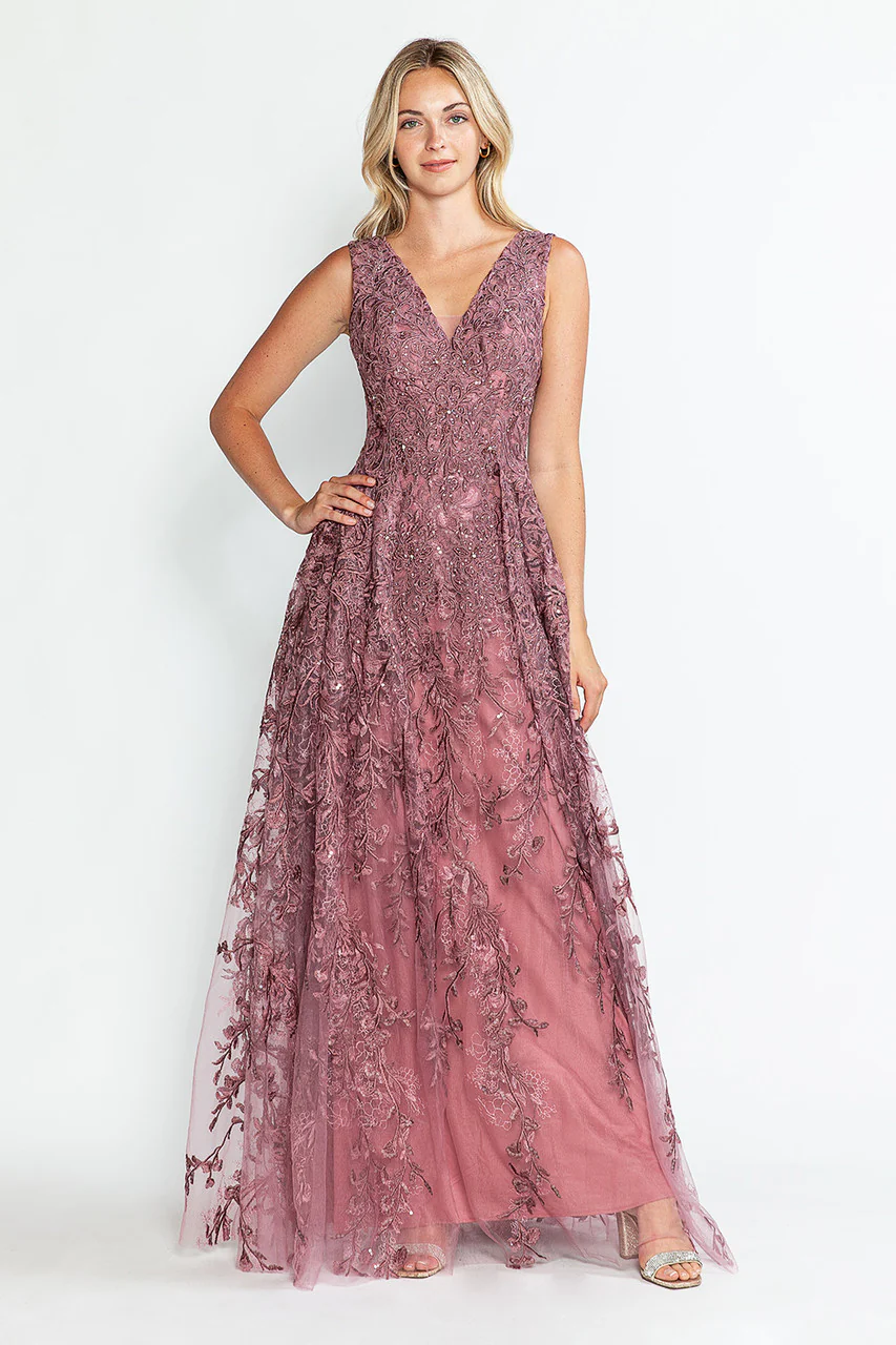 Formal Dress Long V-Neck Sleeveless A-Line Gown By Lenovia 8337-New Collection - Image 13