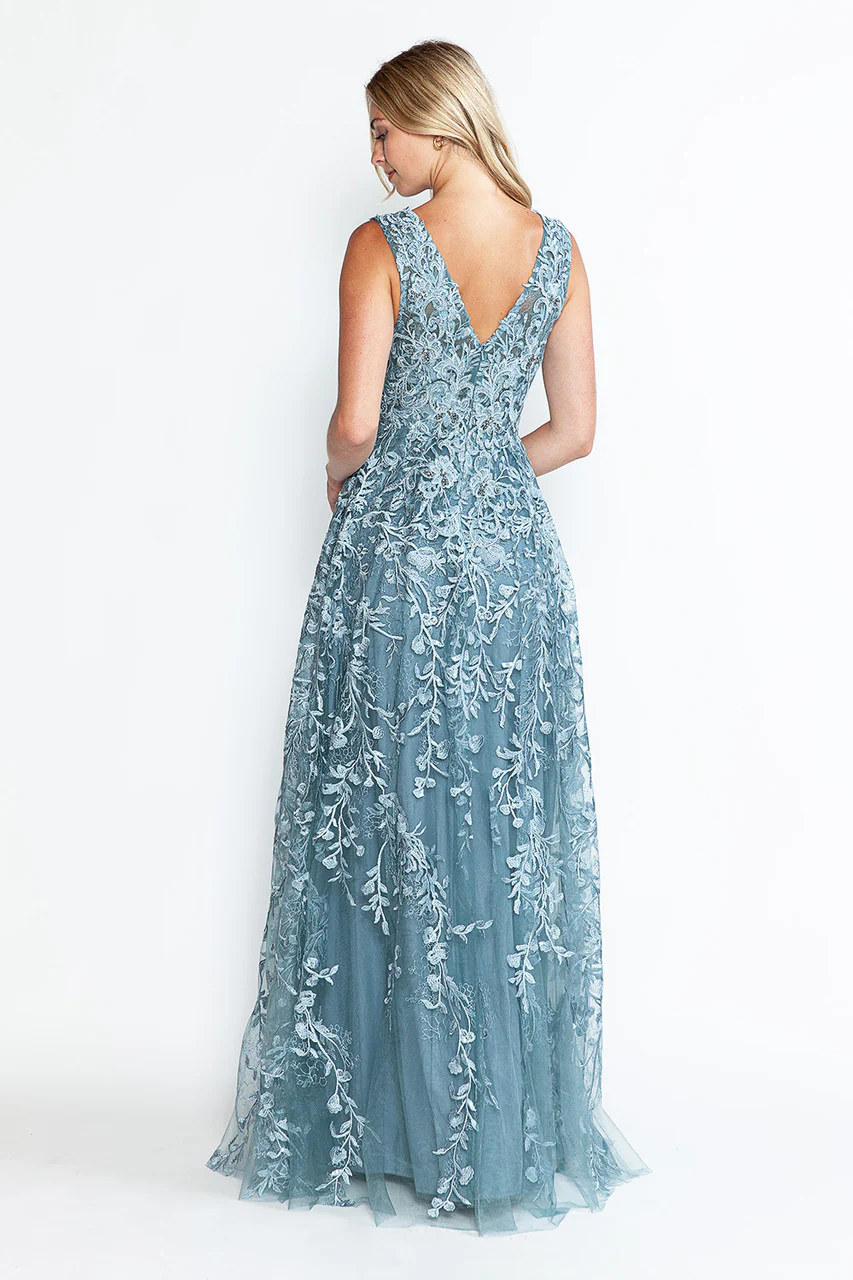 Formal Dress Long V-Neck Sleeveless A-Line Gown By Lenovia 8337-New Collection - Image 18