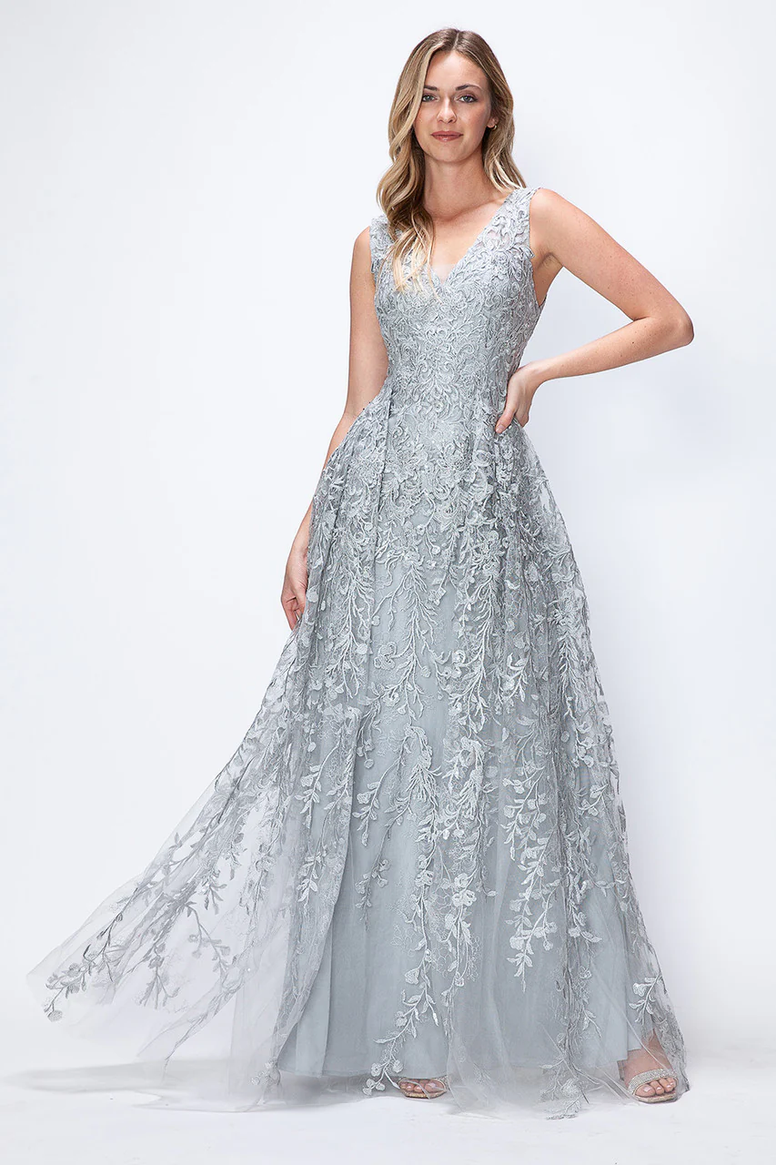 Formal Dress Long V-Neck Sleeveless A-Line Gown By Lenovia 8337-New Collection - Image 15
