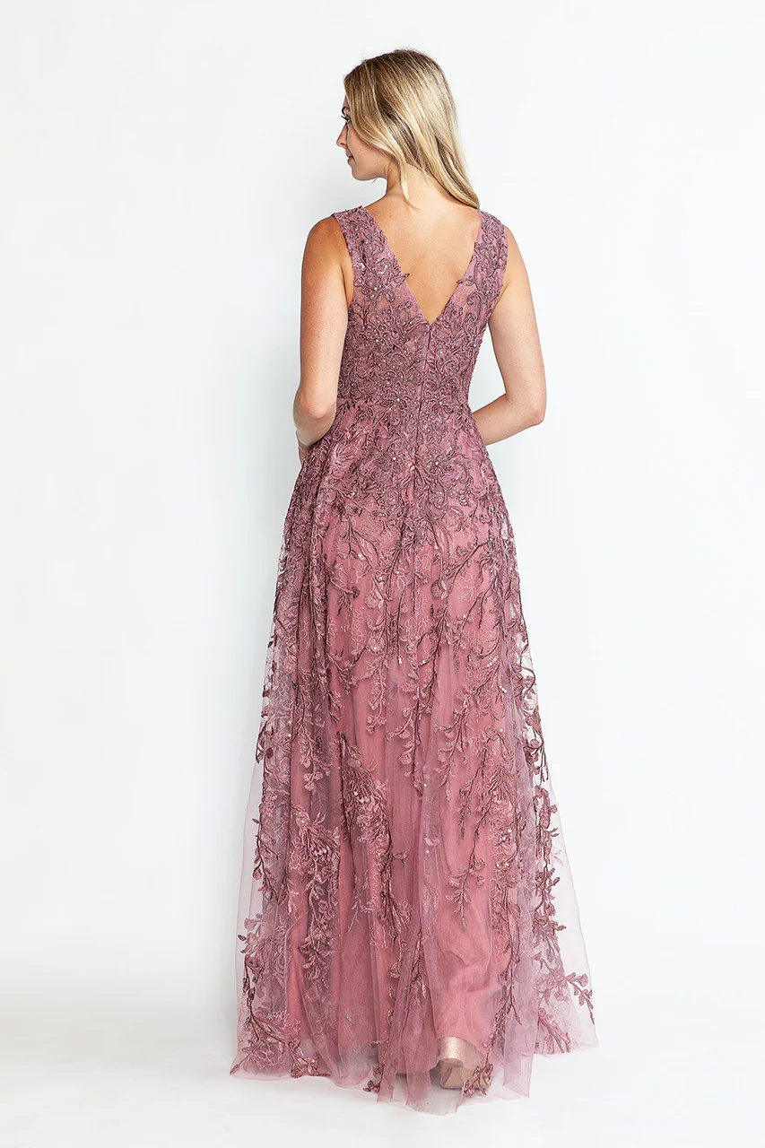 Formal Dress Long V-Neck Sleeveless A-Line Gown By Lenovia 8337-New Collection - Image 9