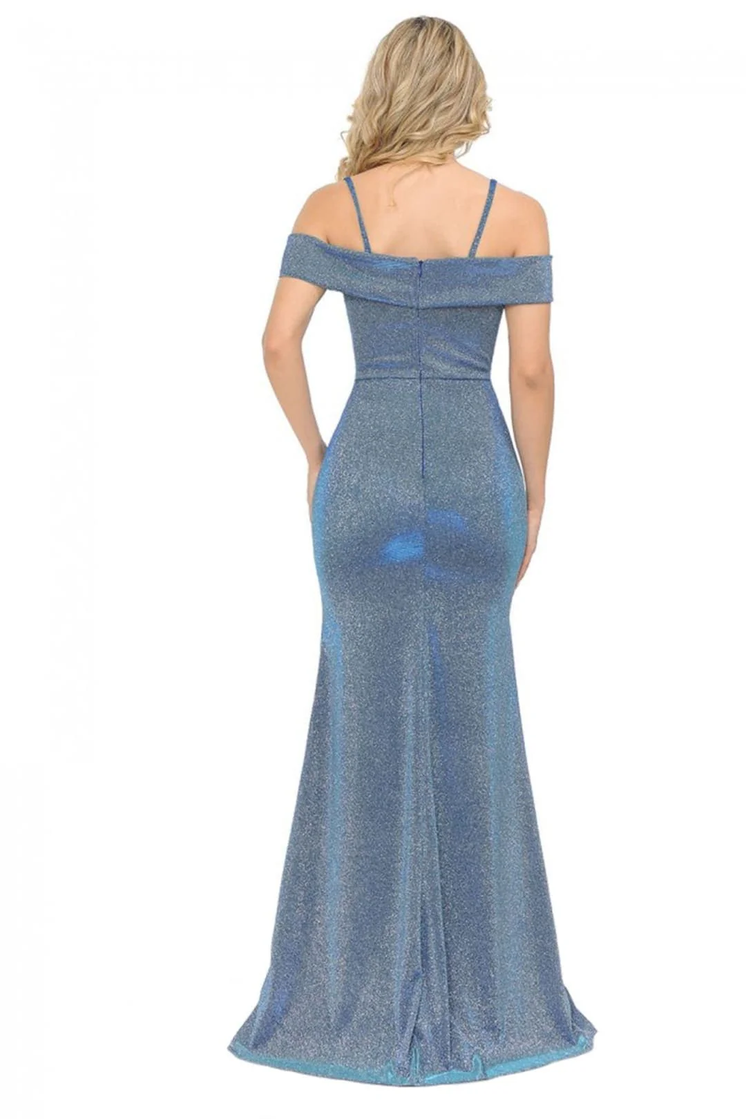 Lenovia 5213 Cold Shoulder Metallic Slit Long Red Carpet Evening Dress-New Collection - Image 7