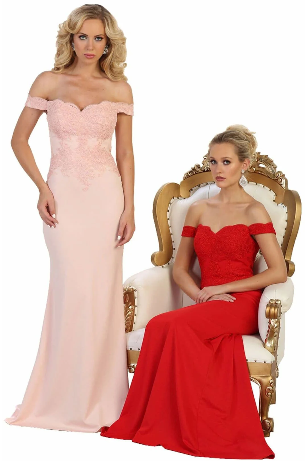 Elegant Form Fitting Evening Dress | Off The Shoulder Formal Gown - Image 6