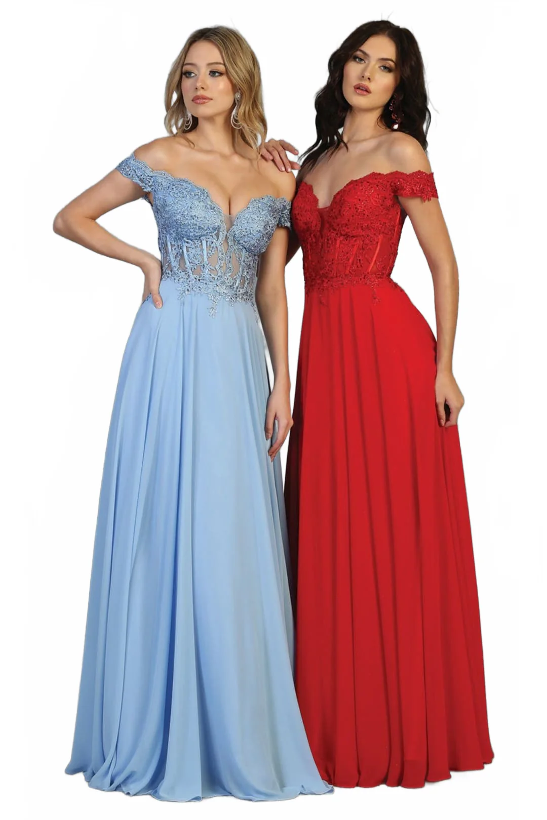 Red Bridesmaid Dresses-Inexpensive Chiffon Off Shoulder MQ1714 - Image 9
