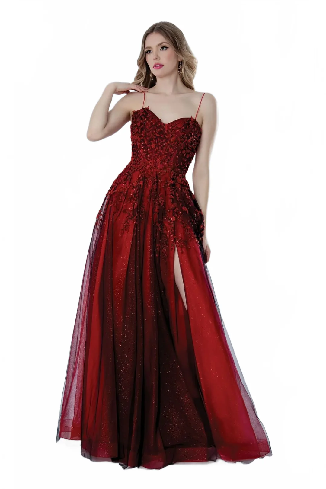 Red Prom Dress and Plus Size Evening Gown Stella Couture 25109 - Image 3