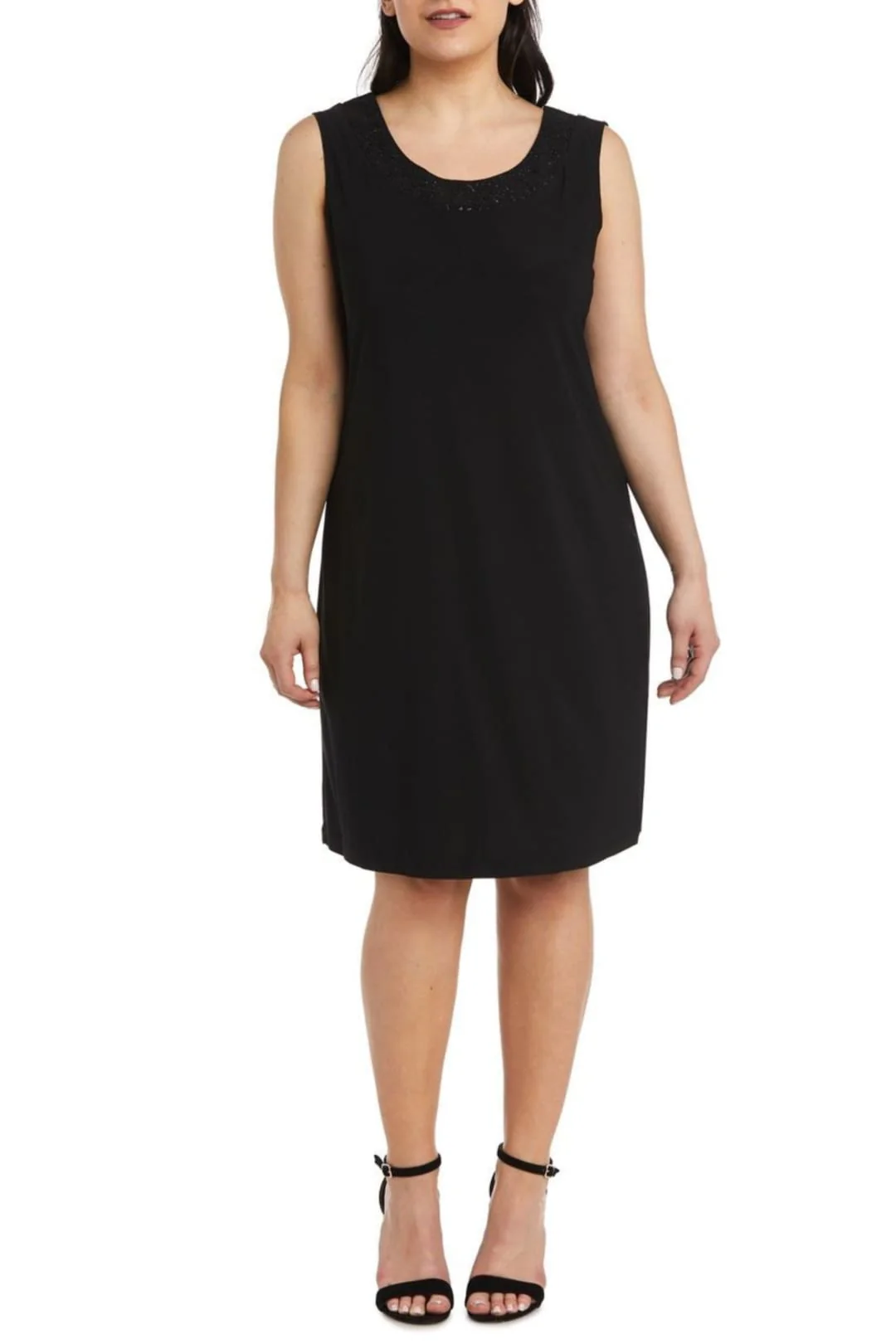 BLACK Shimmery 3/4 Sleeve Jacket Dress 8993 - Image 3