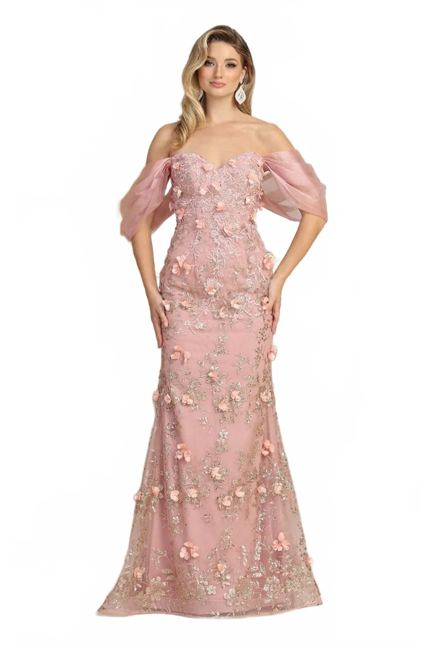 Rose Gold Quinceanera Mom Dresses Mother of the Quince Gowns - Image 8