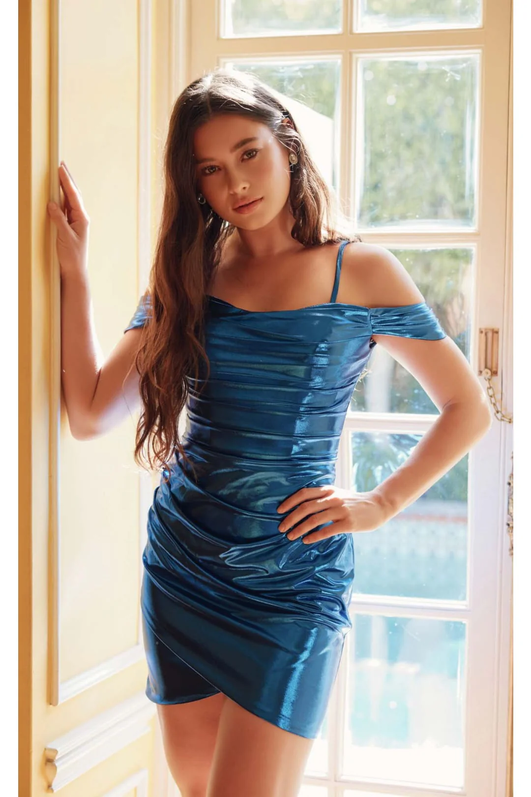 Royal Blue Bridesmaid Dresses-Inexpensive Off-Shoulder Short Juliet JT945K - Image 3