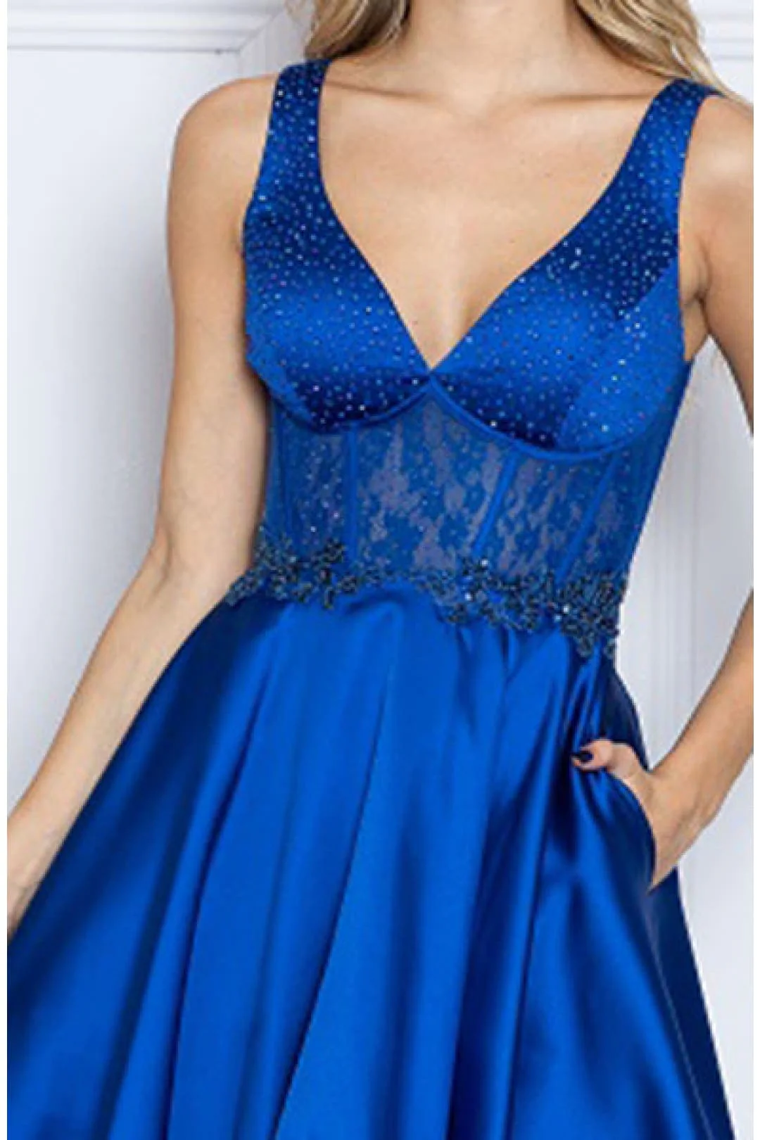 Royal Blue Bridesmaid Dresses-Inexpensive Poly USA 9200 A-line Cocktail - Image 4