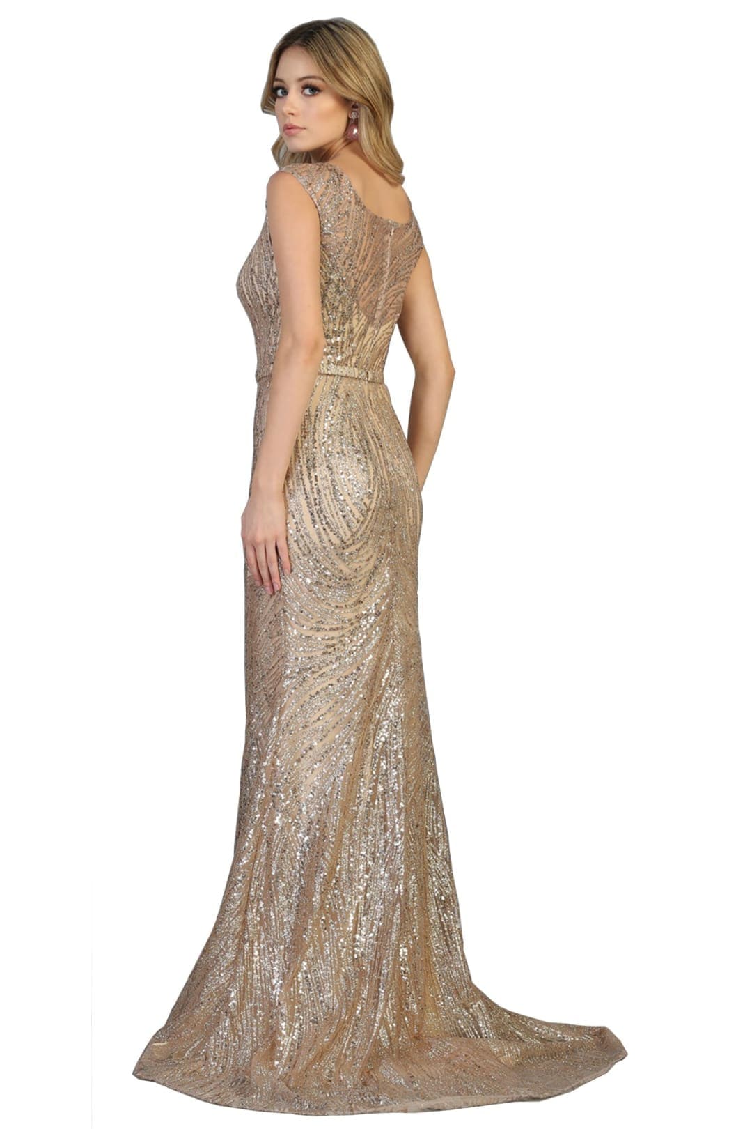 Royal Queen RQ7810 Glitter Sequins Scoop Neck Special Occasion Gown-New Collection - Image 15