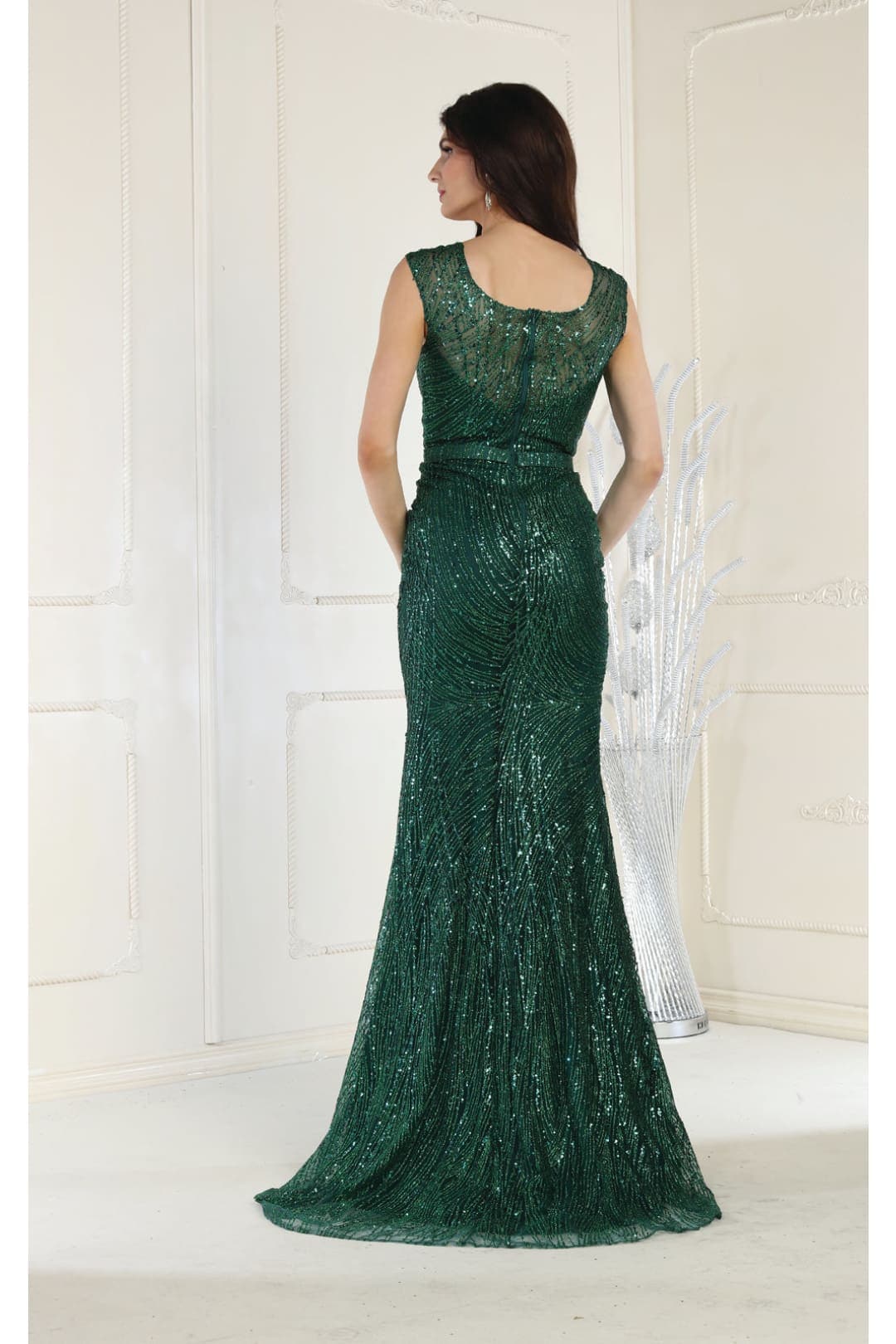 Royal Queen RQ7810 Glitter Sequins Scoop Neck Special Occasion Gown-New Collection - Image 7