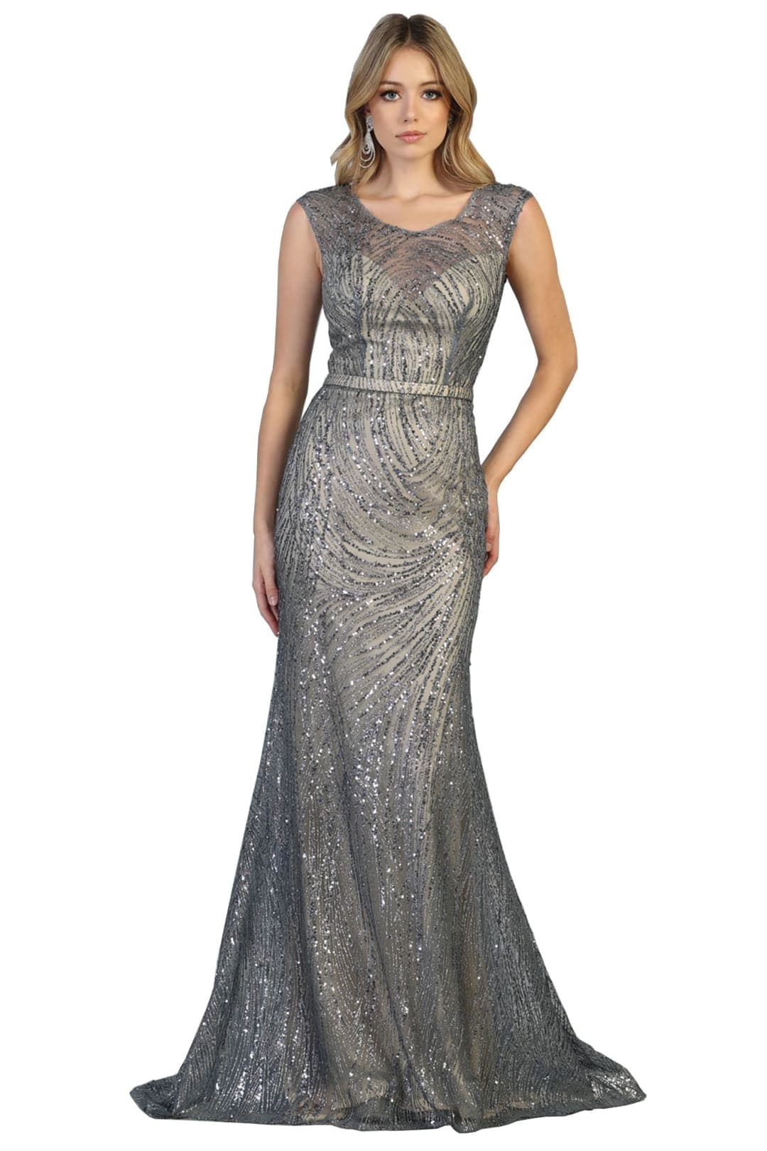 Royal Queen RQ7810 Glitter Sequins Scoop Neck Special Occasion Gown-New Collection - Image 8