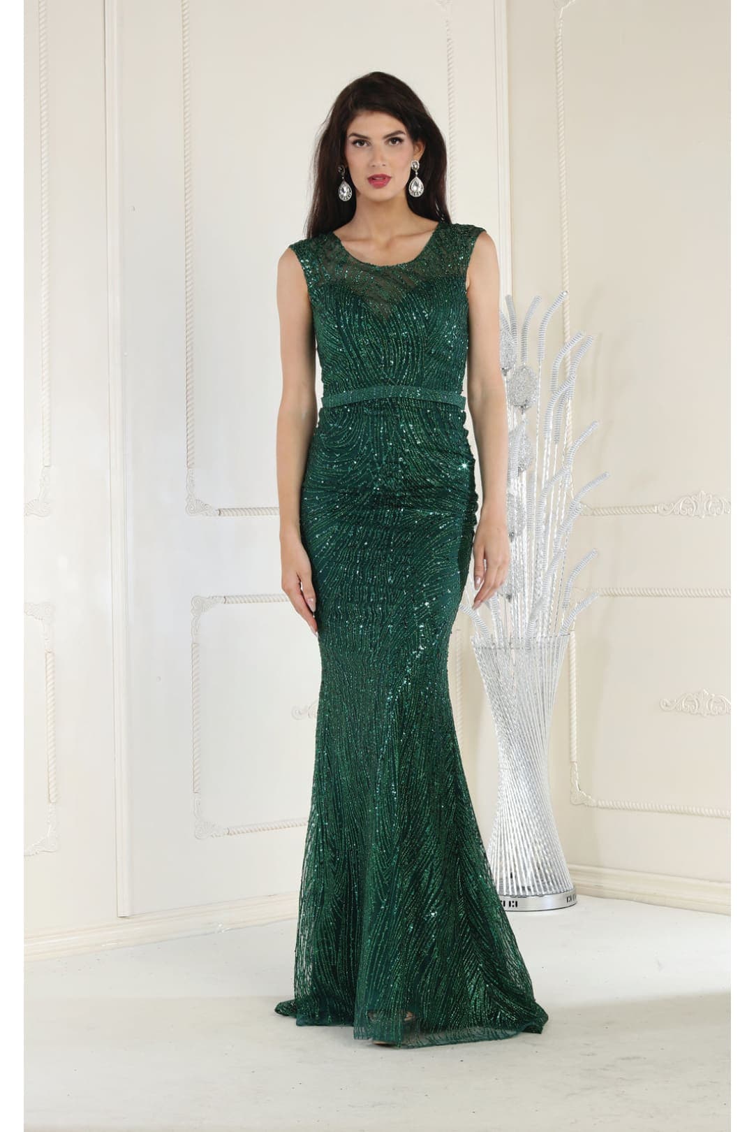 Royal Queen RQ7810 Glitter Sequins Scoop Neck Special Occasion Gown-New Collection - Image 9