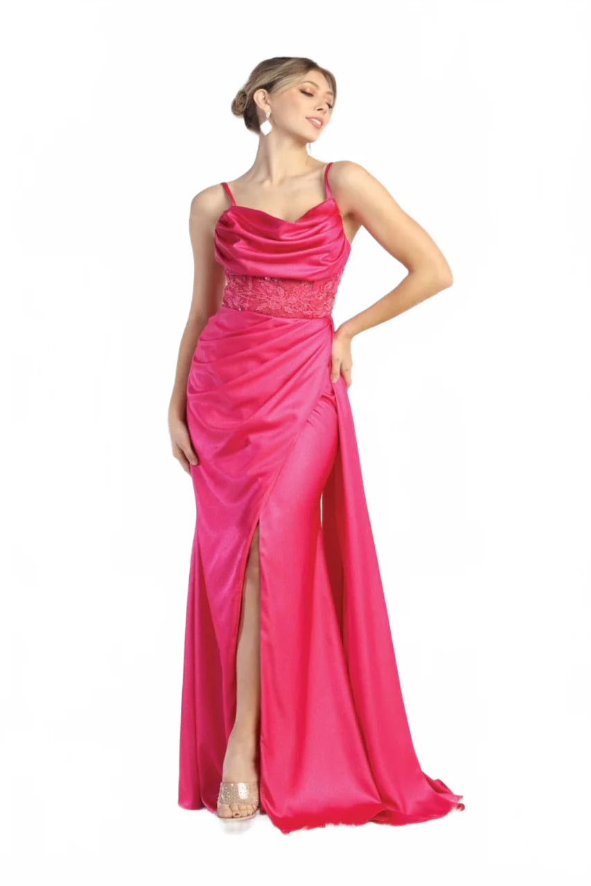Royal Queen RQ8020 Sleeveless Sheer Side Sash Evening Gown - Image 11