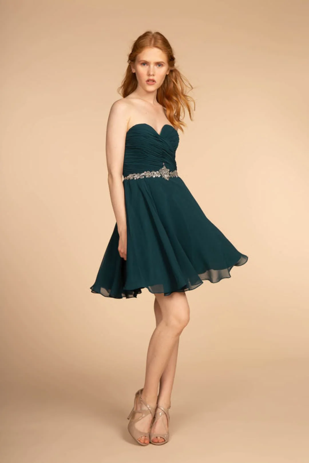 Ruched Strapless Short Dress by Elizabeth KGS1637 - Image 5