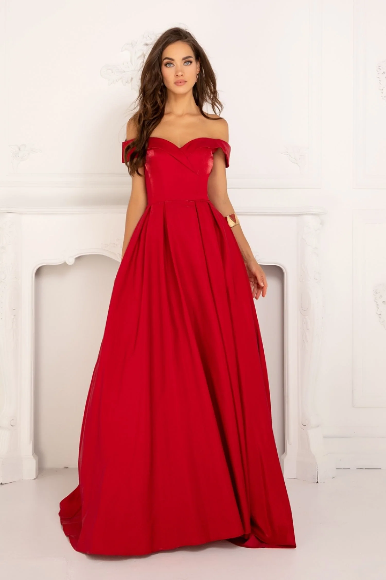 Satin Off Shoulder A-line Gown by Lucci Lu 28063 - Image 10