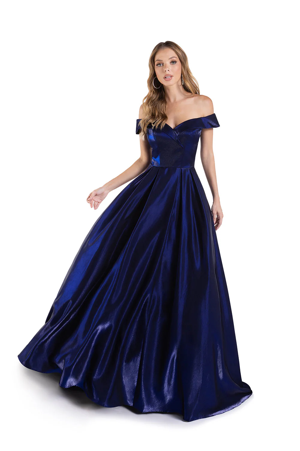 Satin Off Shoulder A-line Gown by Lucci Lu 28063 - Image 6