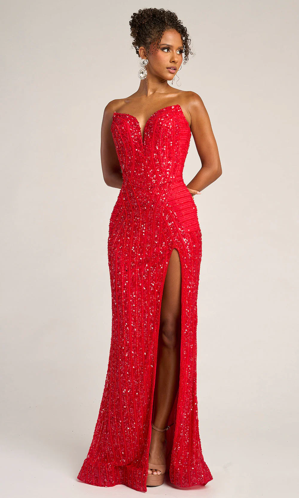 Sequin Mermaid Evening Gown with High Slit Formal Dress by Portia and Scarlett PS26424C - Image 12