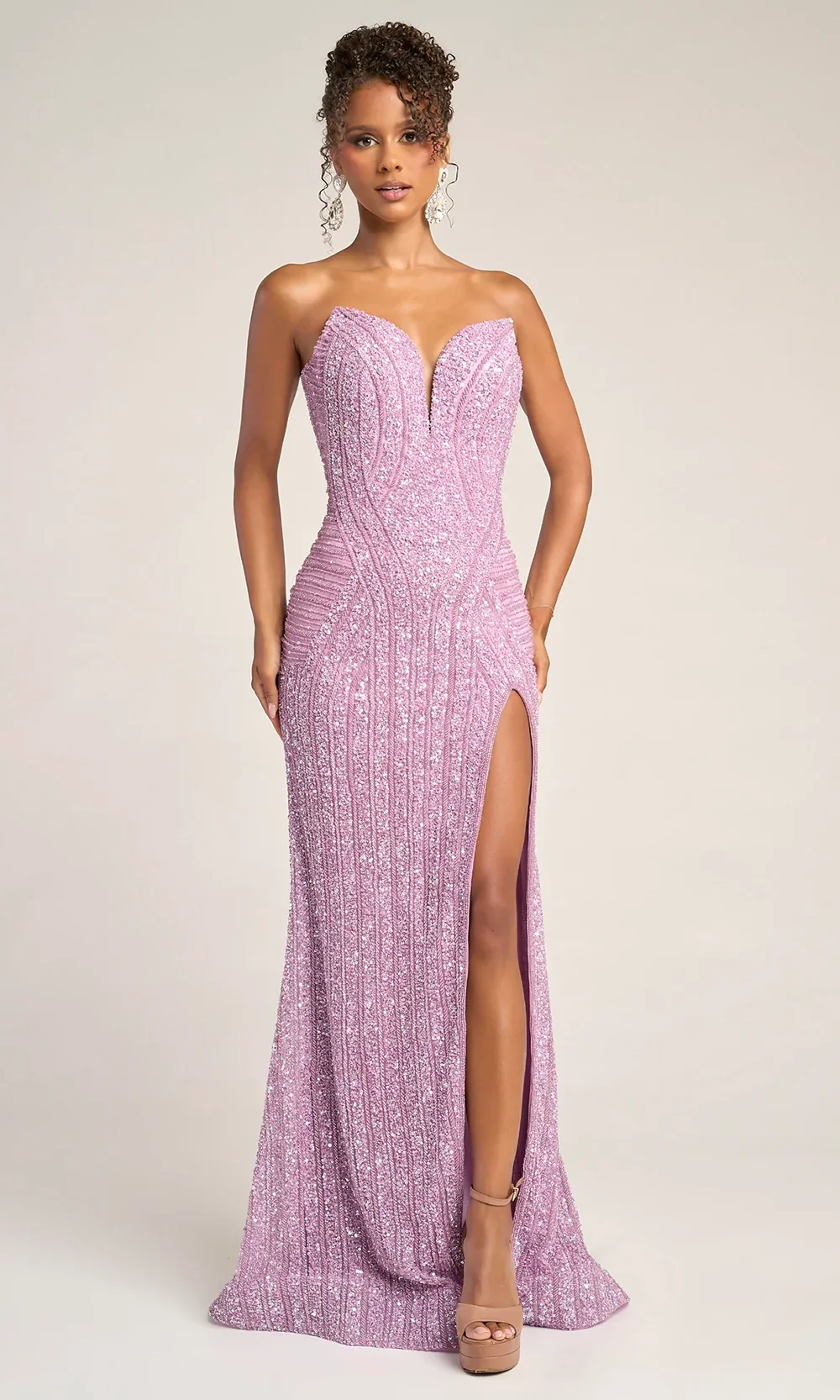Sequin Mermaid Evening Gown with High Slit Formal Dress by Portia and Scarlett PS26424C - Image 20