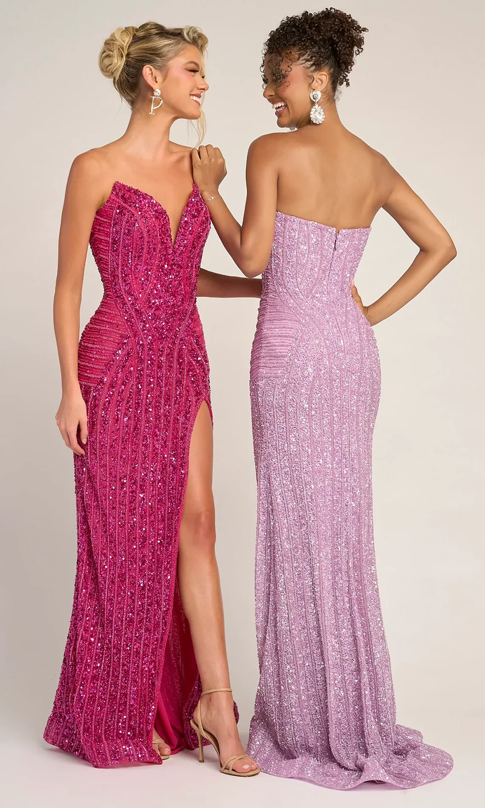 Sequin Mermaid Evening Gown with High Slit Formal Dress by Portia and Scarlett PS26424C - Image 24