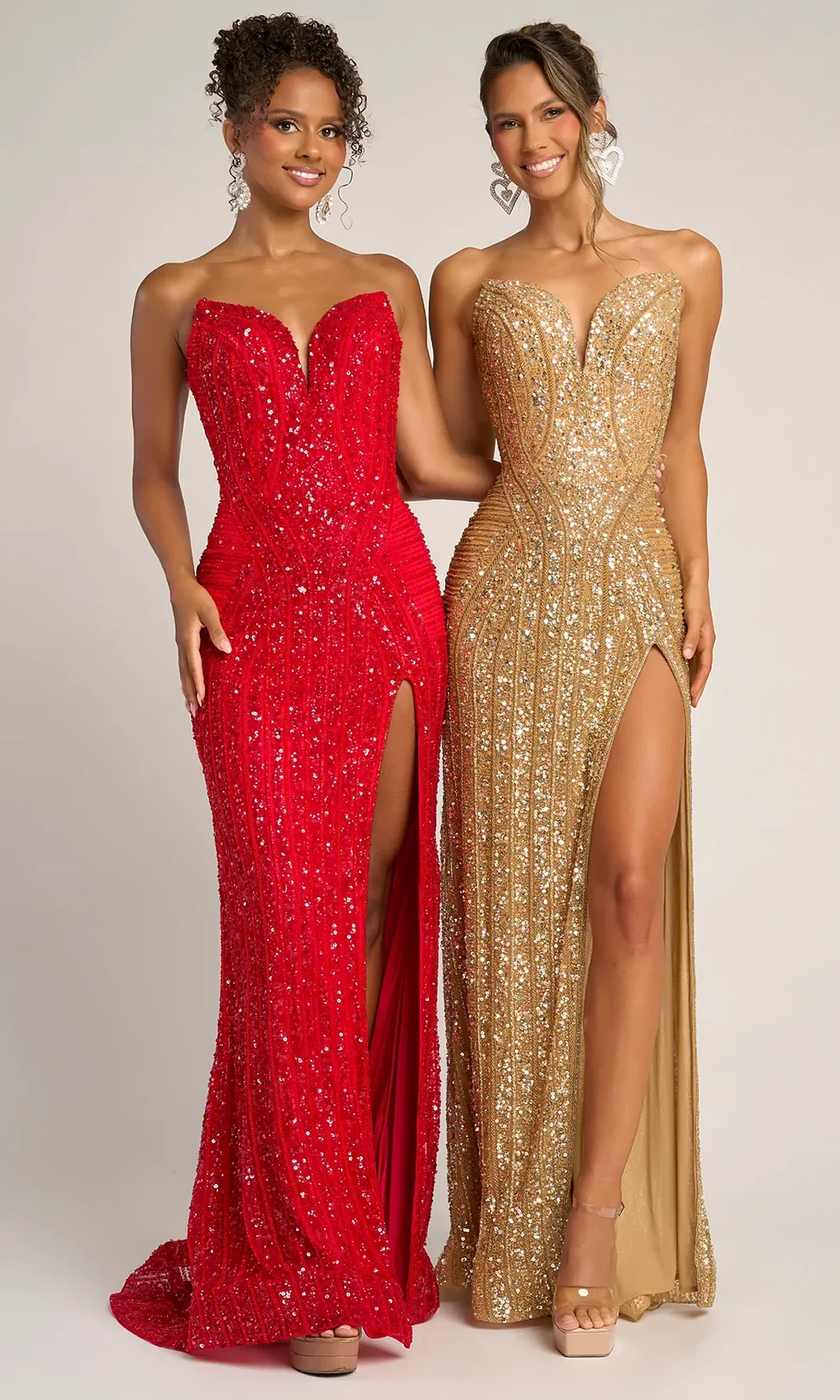 Sequin Mermaid Evening Gown with High Slit Formal Dress by Portia and Scarlett PS26424C - Image 25