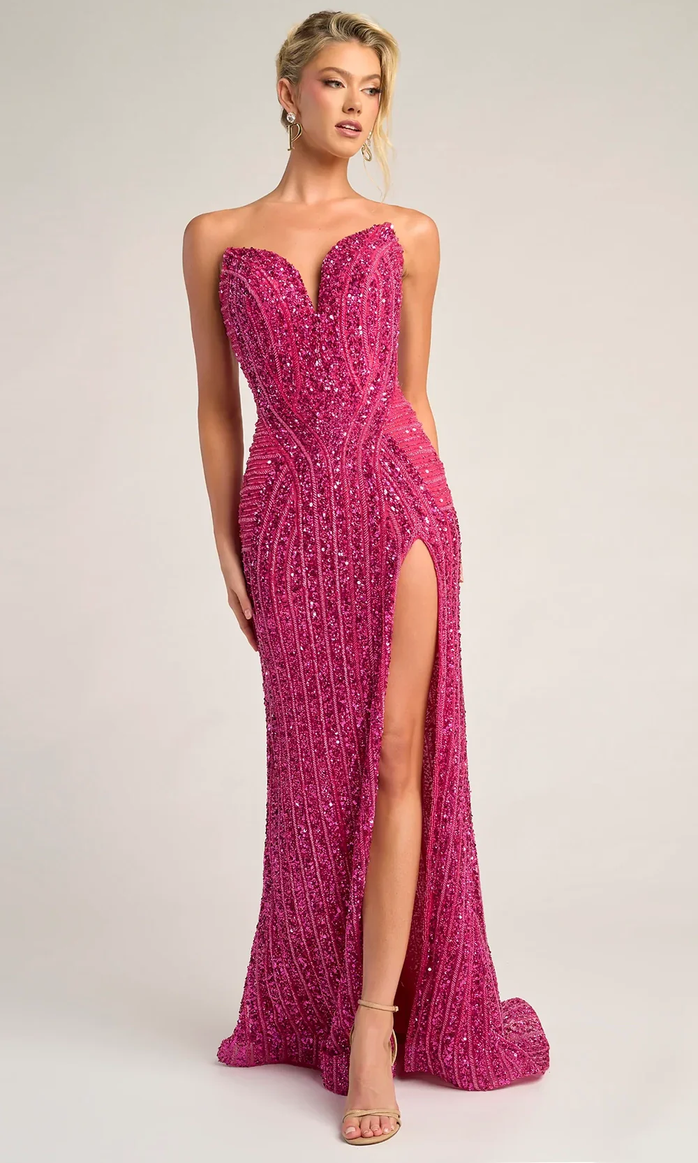 Sequin Mermaid Evening Gown with High Slit Formal Dress by Portia and Scarlett PS26424C - Image 7